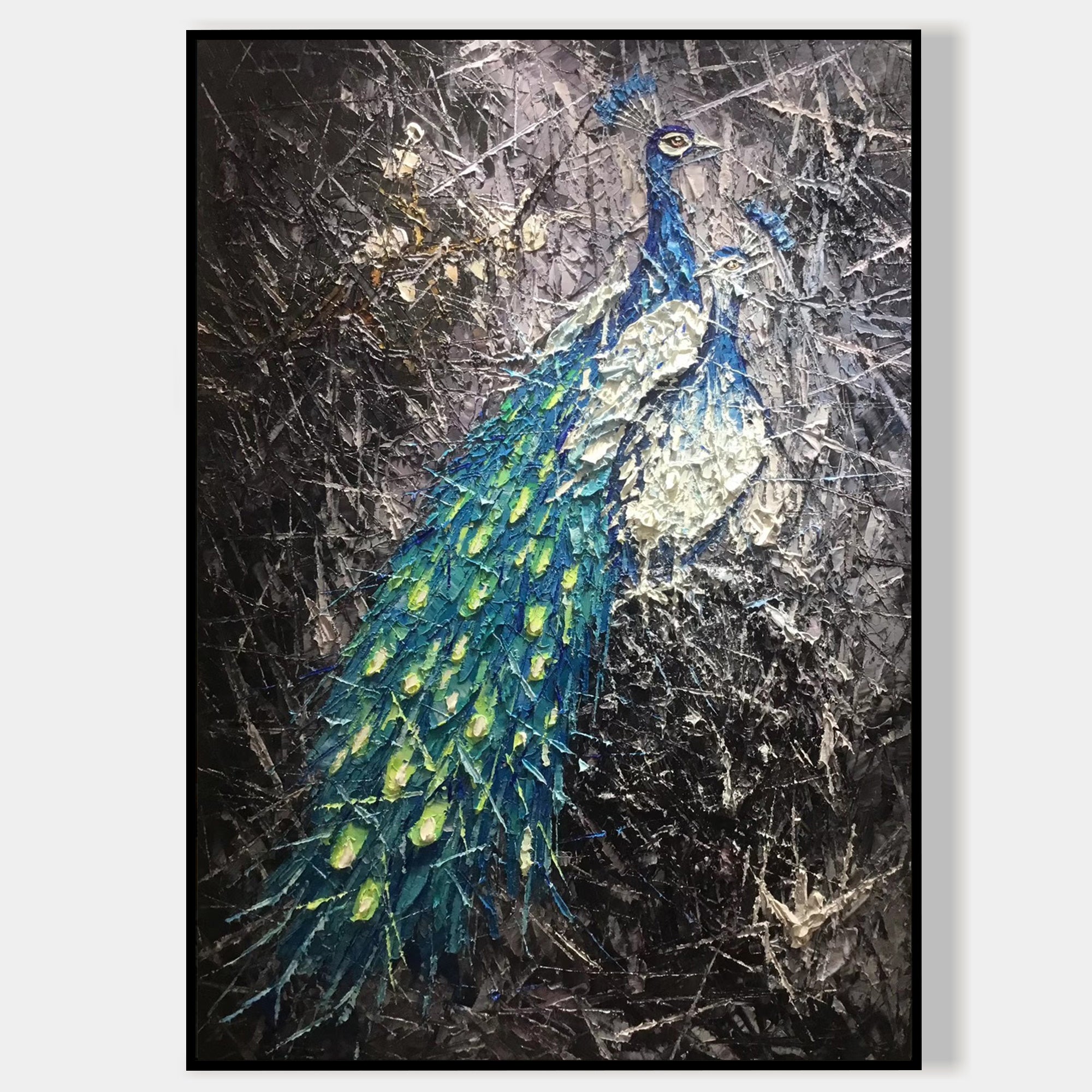 Peacock art oil painting