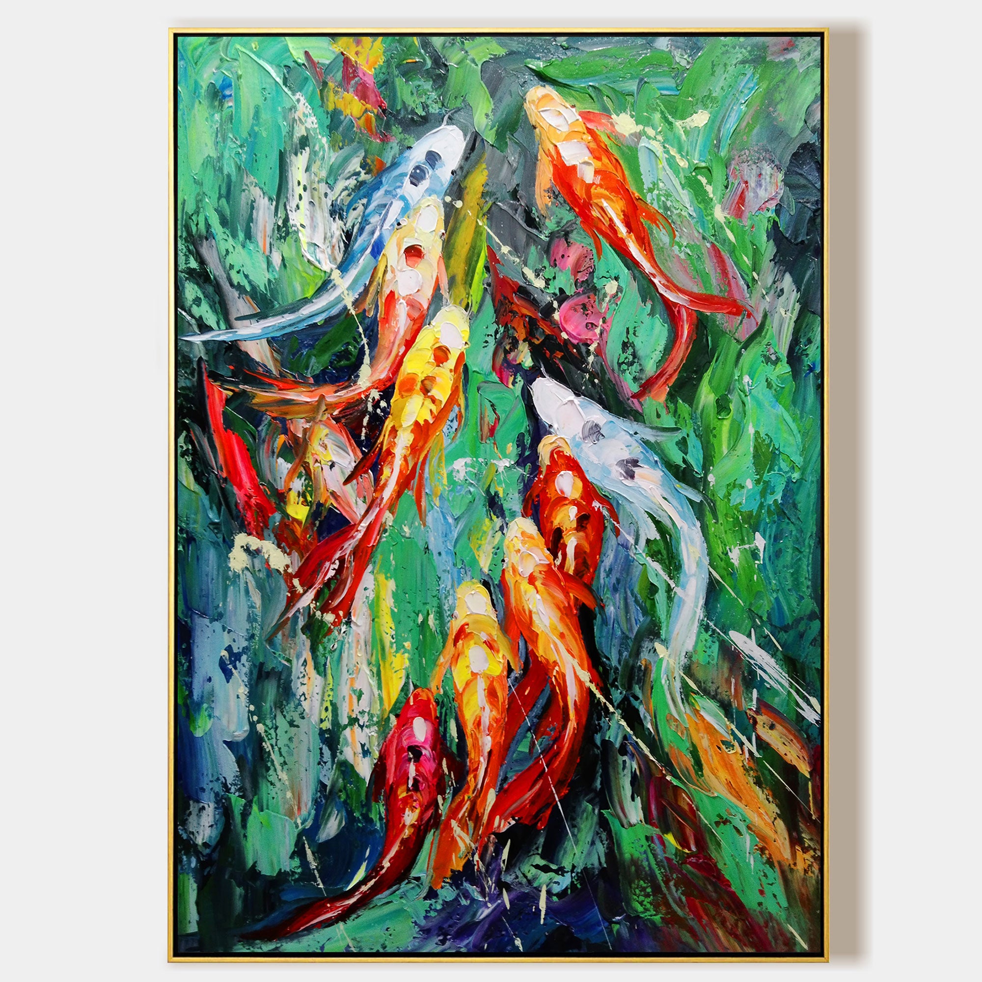 Colorful KOI Fish Painting Zen Art