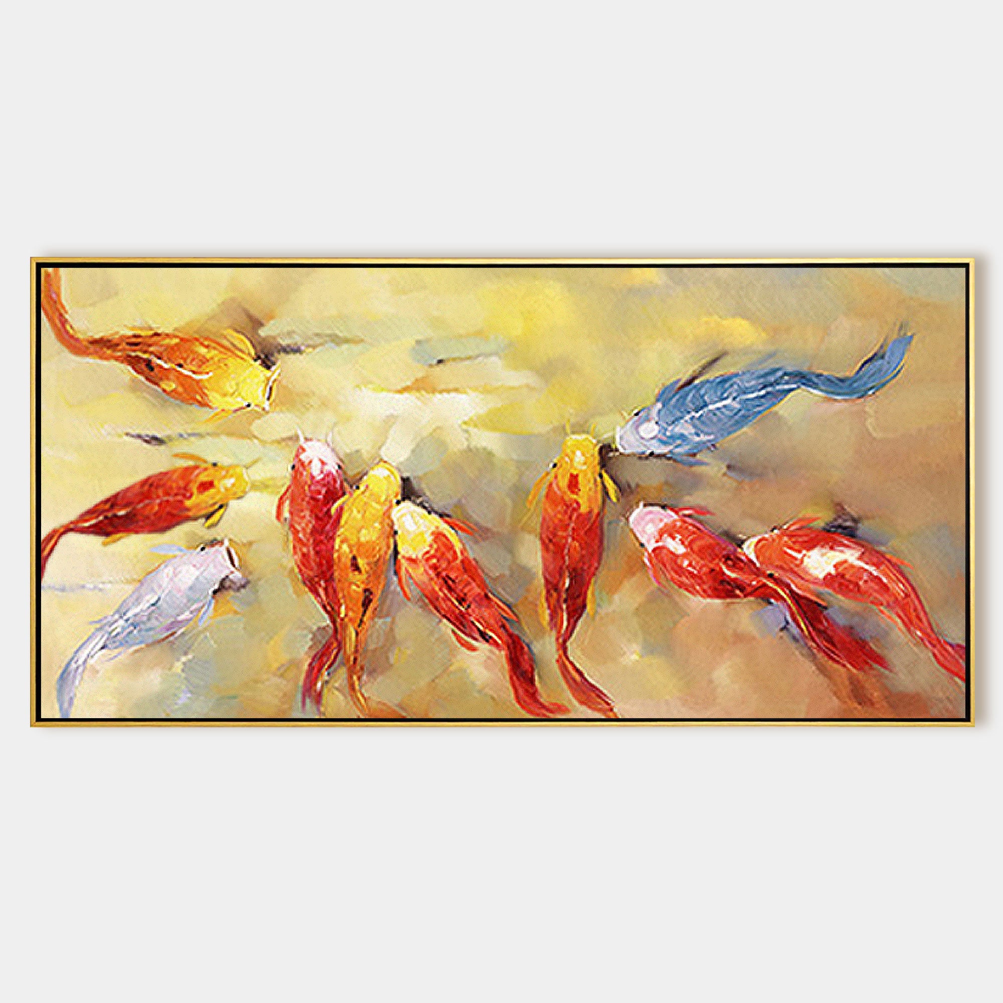 9 Colorful KOI Fish Feng Shui Painting