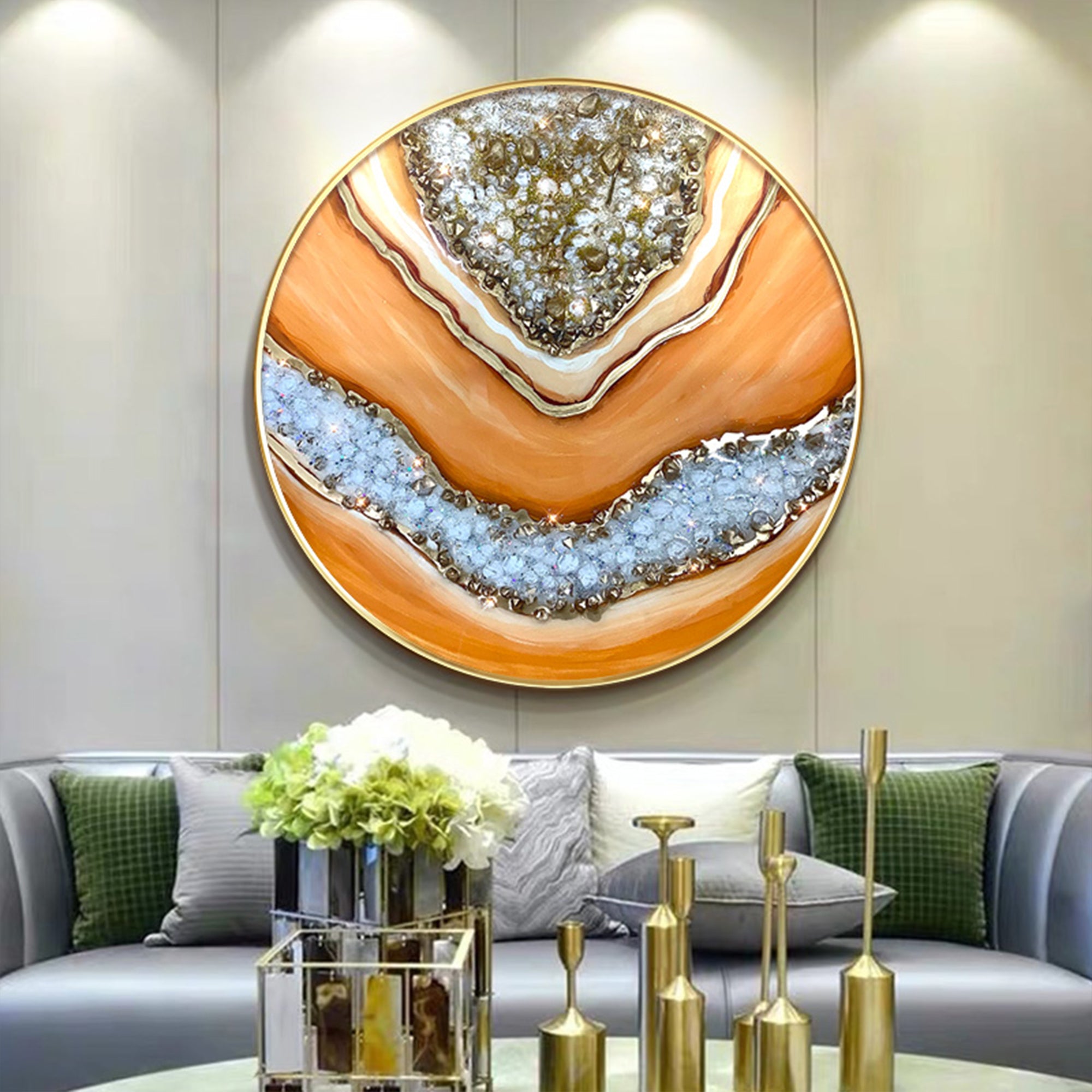 Resin Geode Round Wall art-X0193