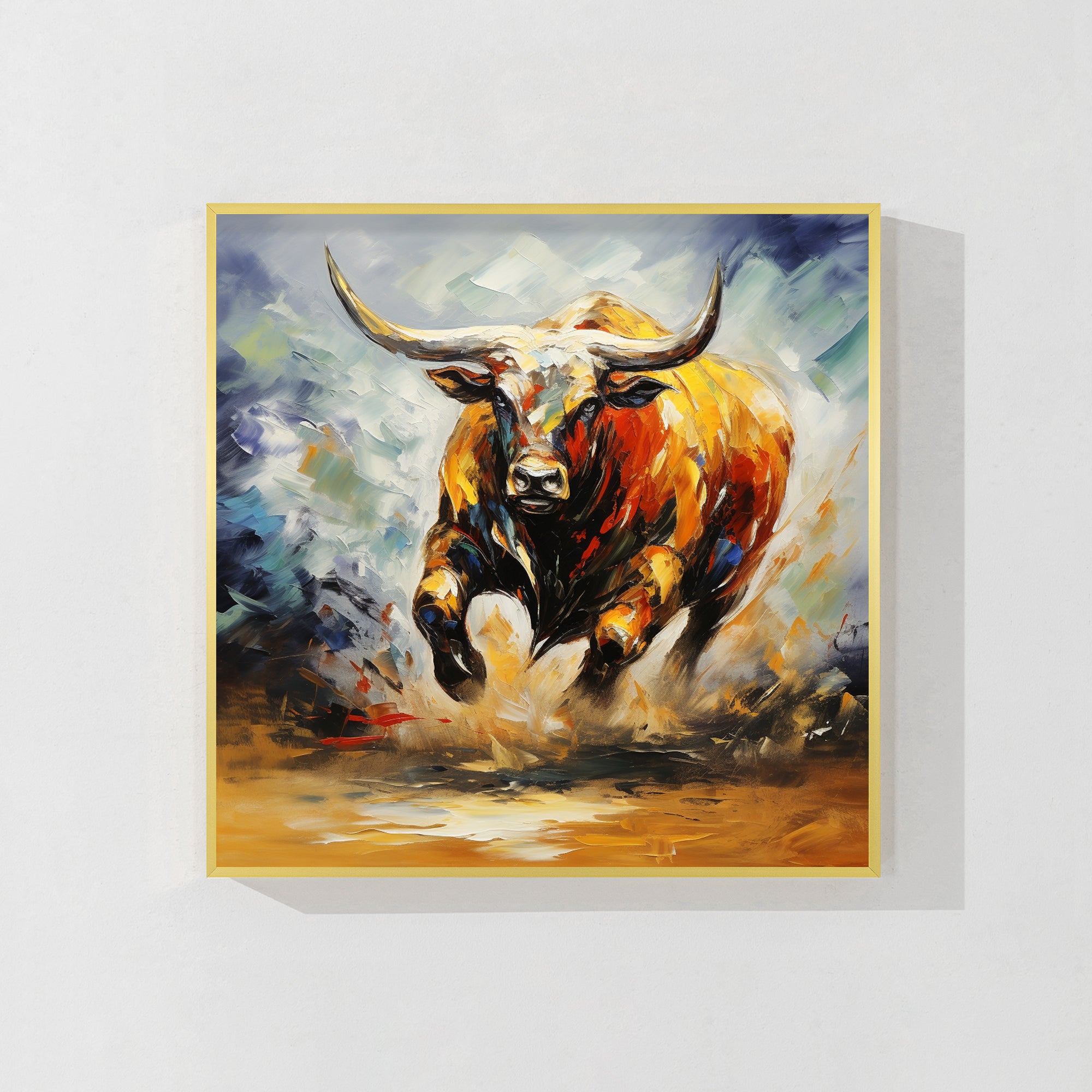 Running Bull Texture Wall Art