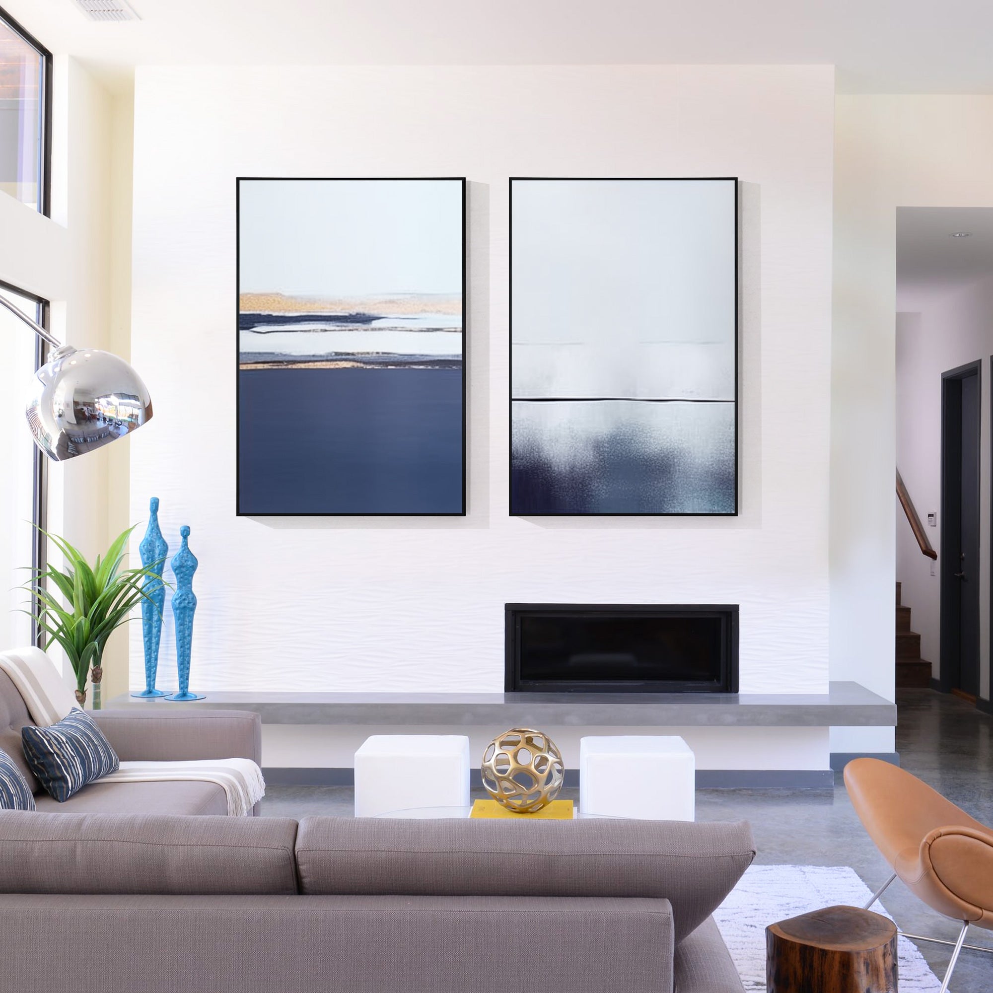 Set of 2 Ocean Abstract Painting_W017