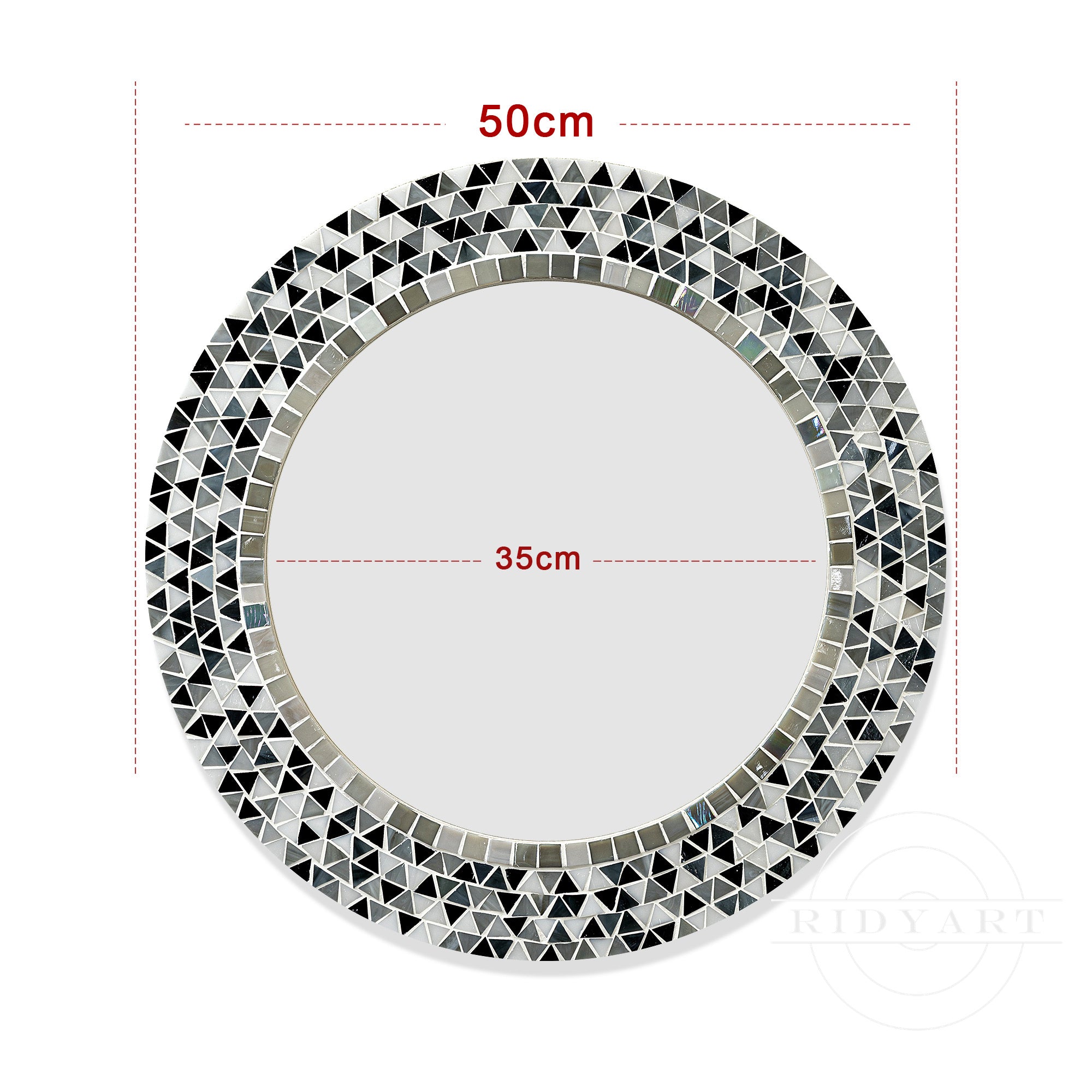 Decoración de espejo con conchas redondas