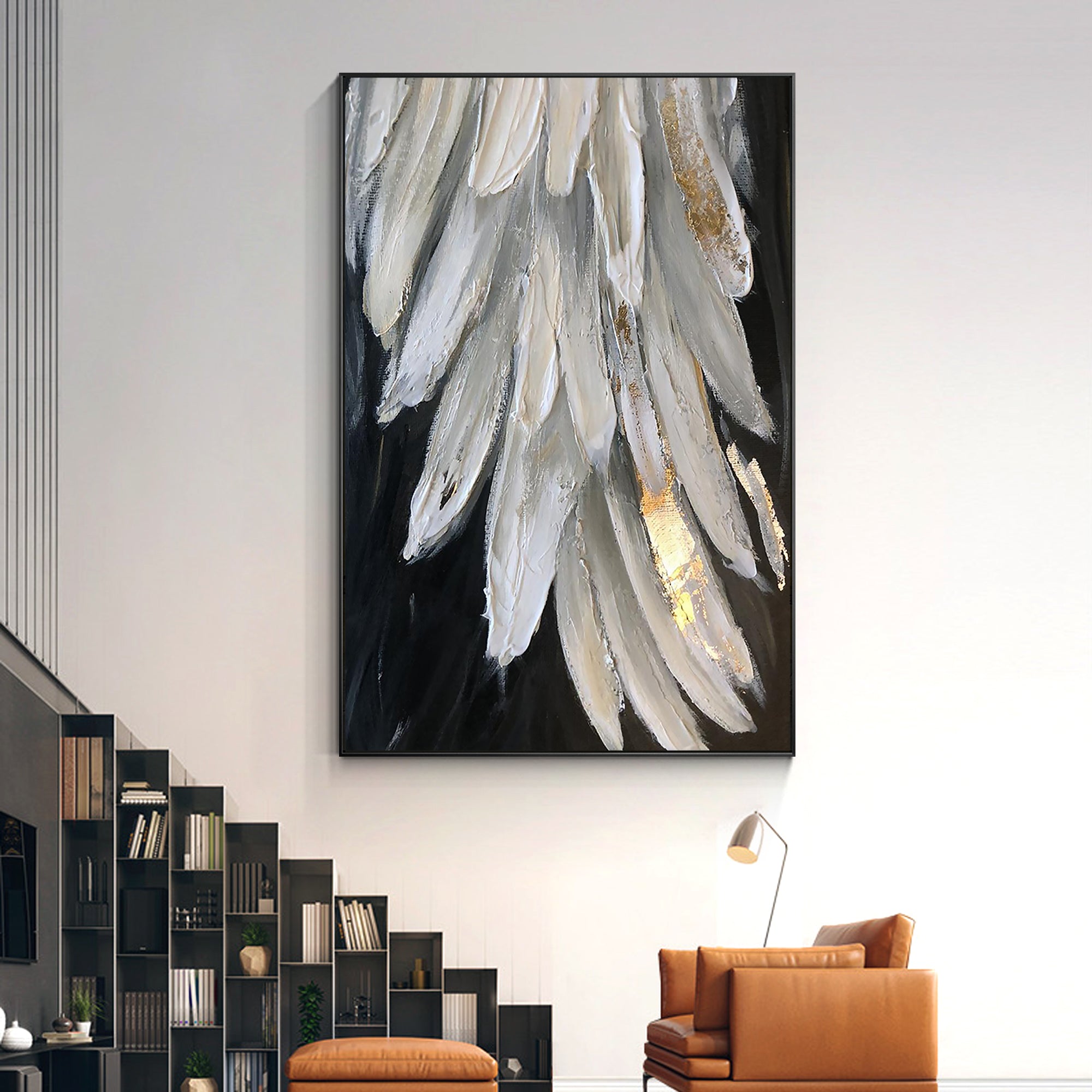 Silver Feather  Oil Painting