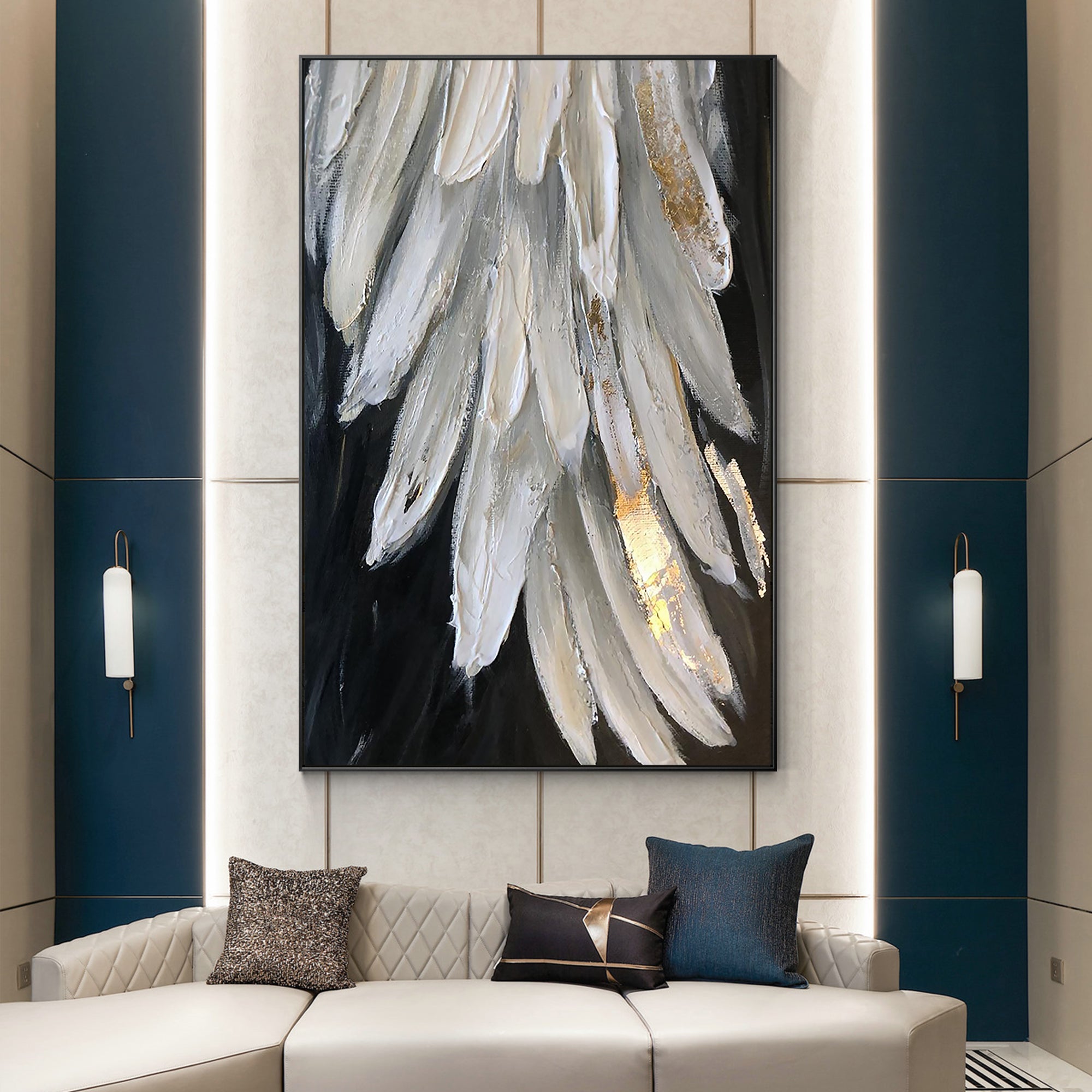 Silver Feather  Oil Painting