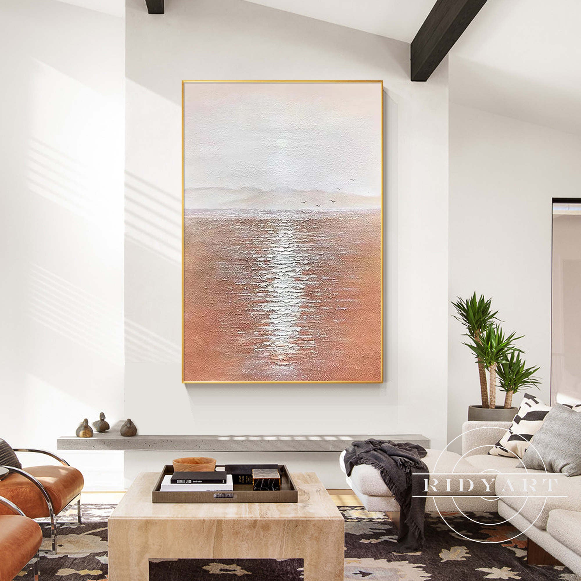 Stunning Sea Sunrise Painting - Beautiful Ocean View Wall Art for Home Decor