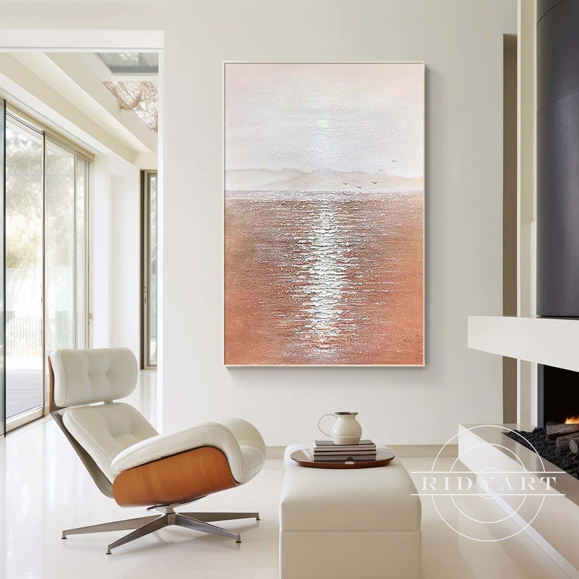 Stunning Sea Sunrise Painting - Beautiful Ocean View Wall Art for Home Decor