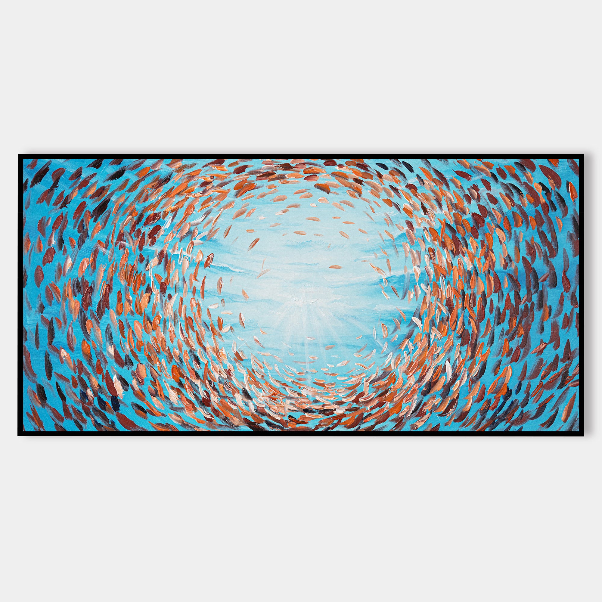 Colorful School of Fish Oil Painting