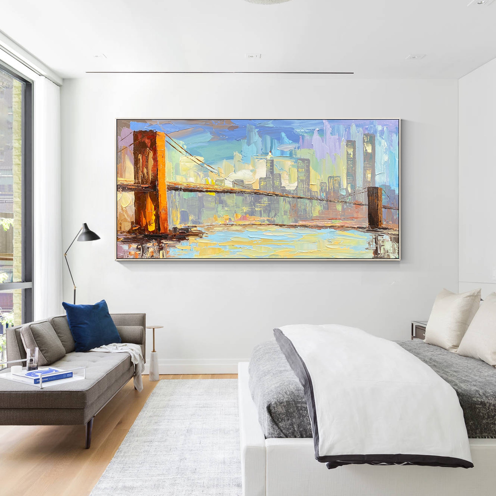 Modern abstract white wood carving wall art