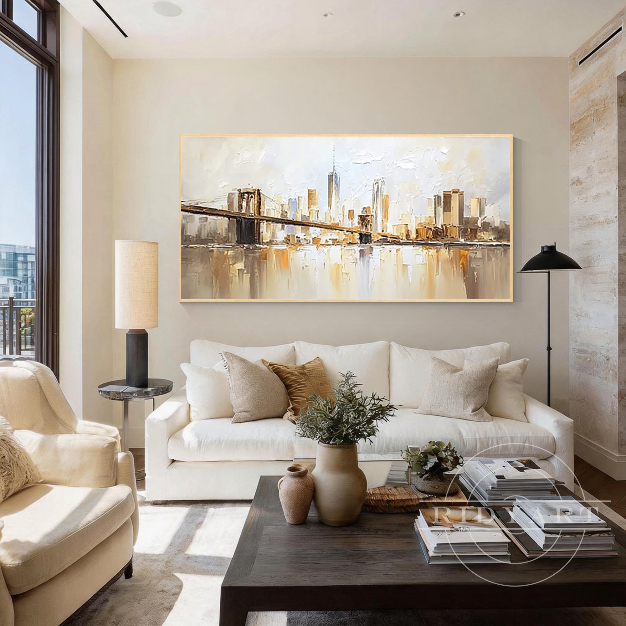san francisco cityscape painting horizontal urban wall art