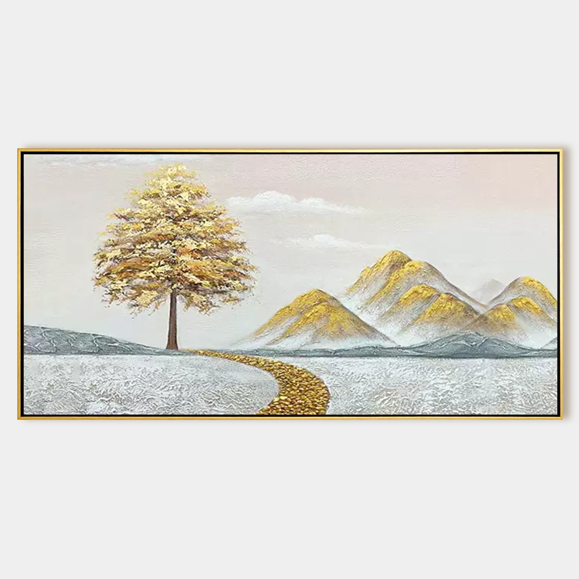 Panoramic Gold Tree and Gold Mountain Painting