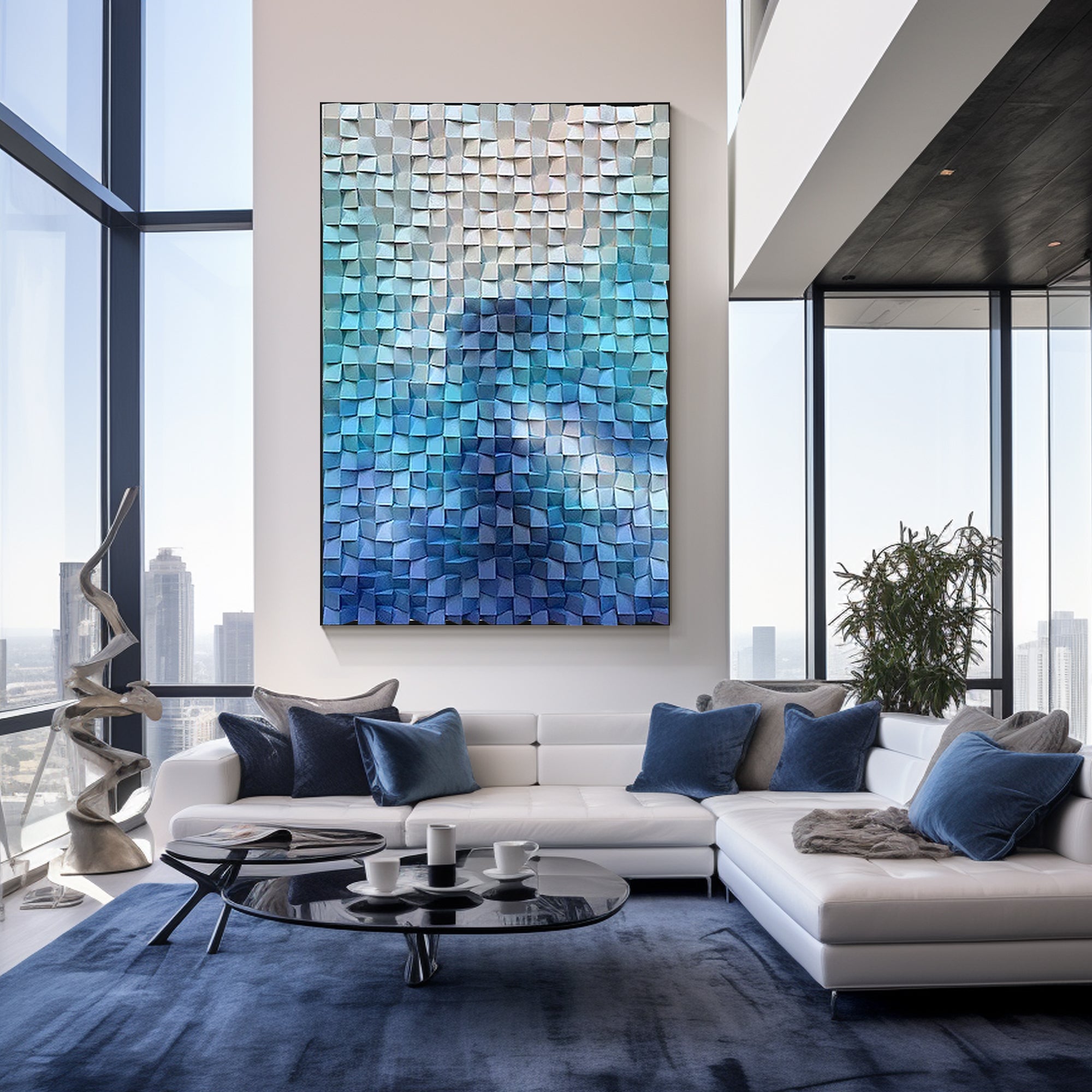 Customizable abstract wave art for walls