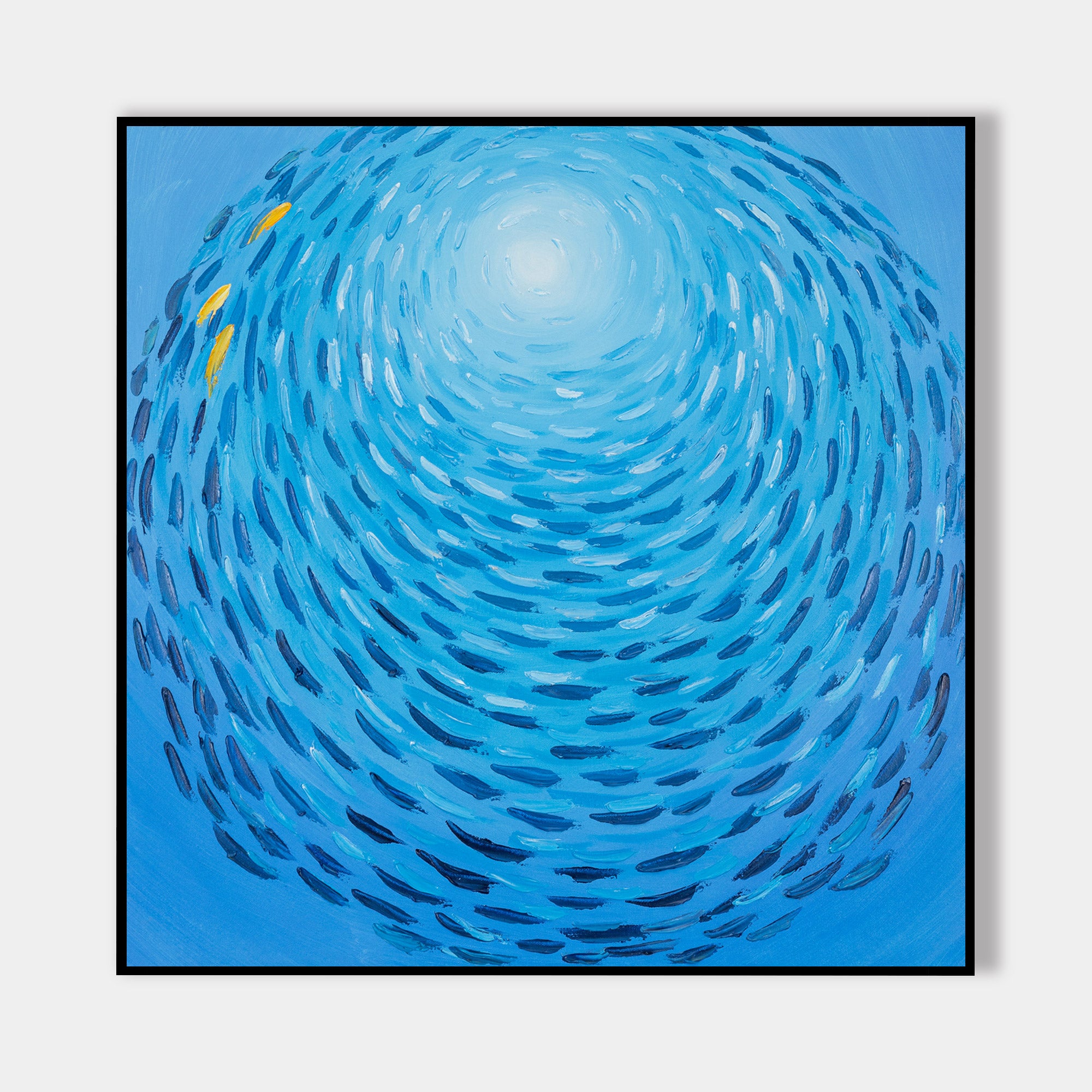 Vibrant School Of Fish Abstract Oil Painting