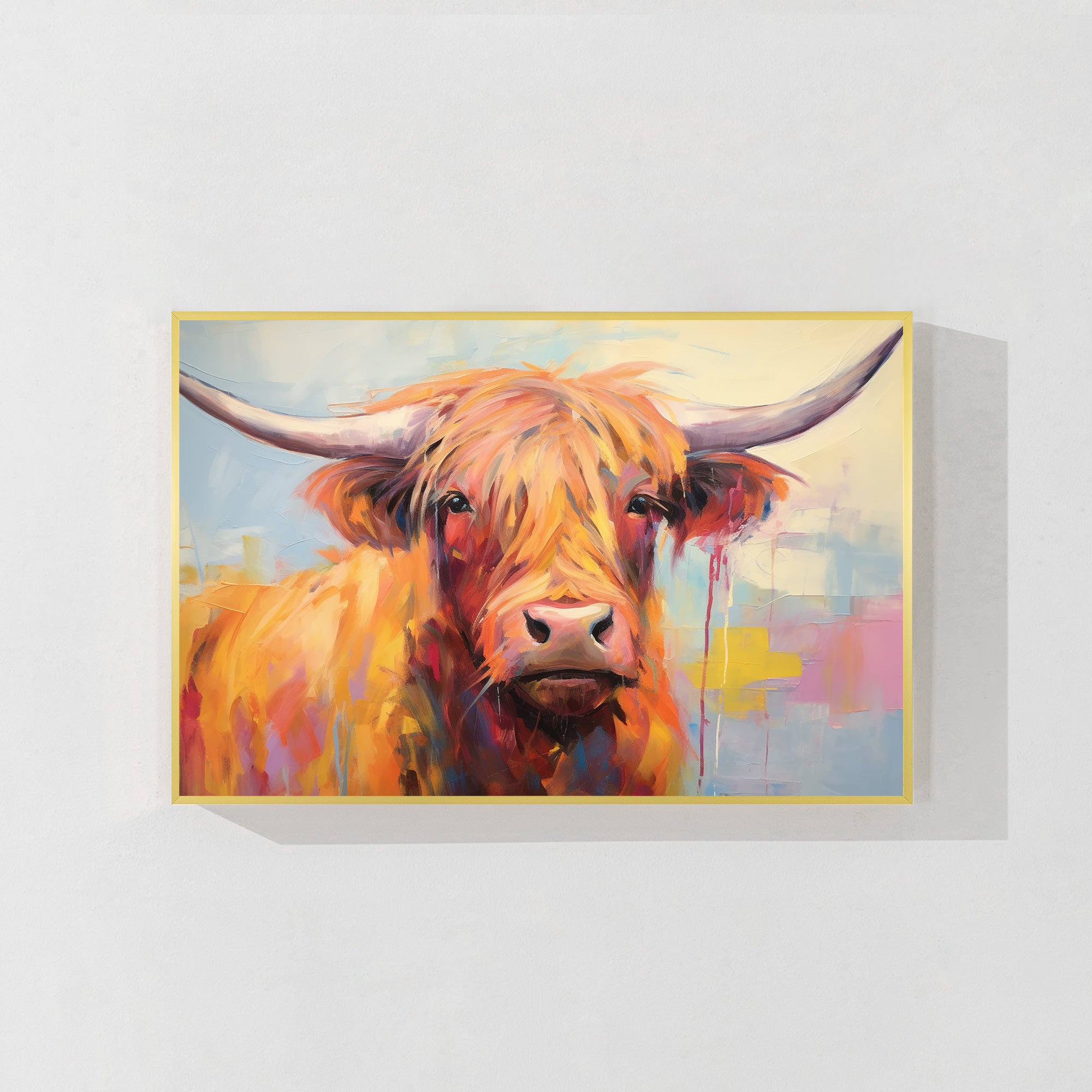 Vibrant Highland Cow Painting