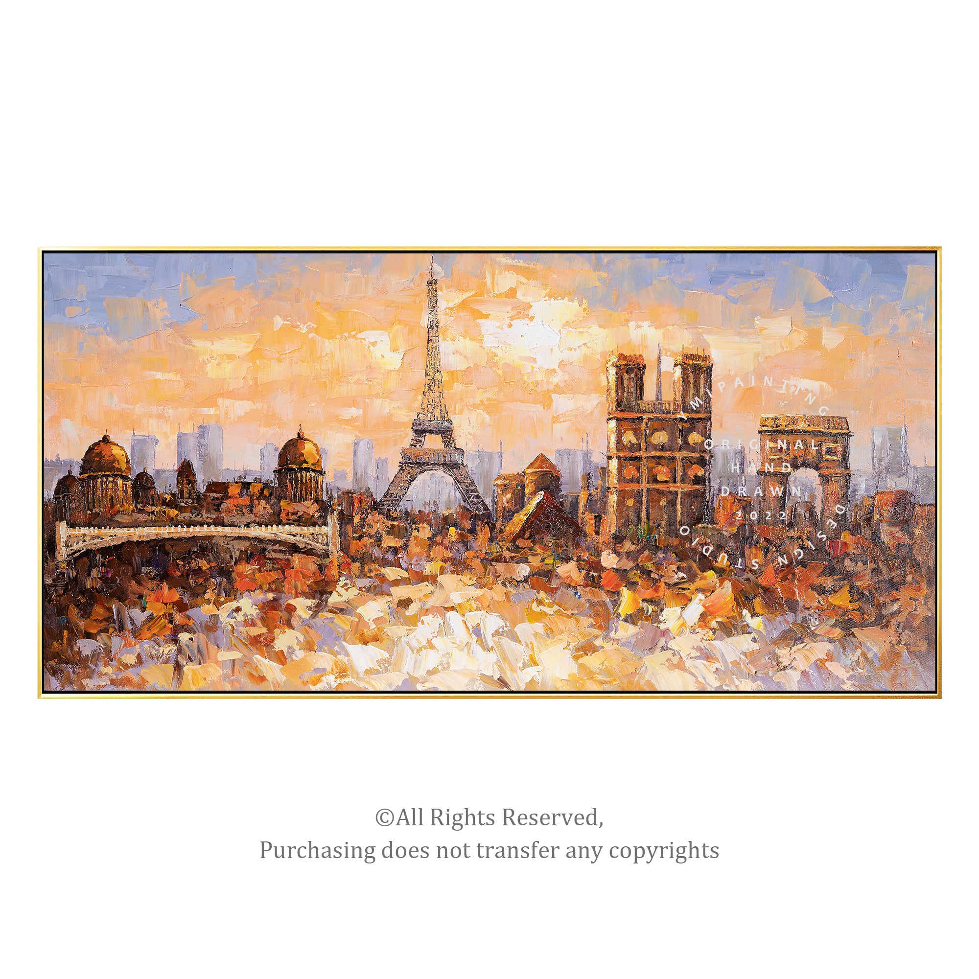 paris skyline painting