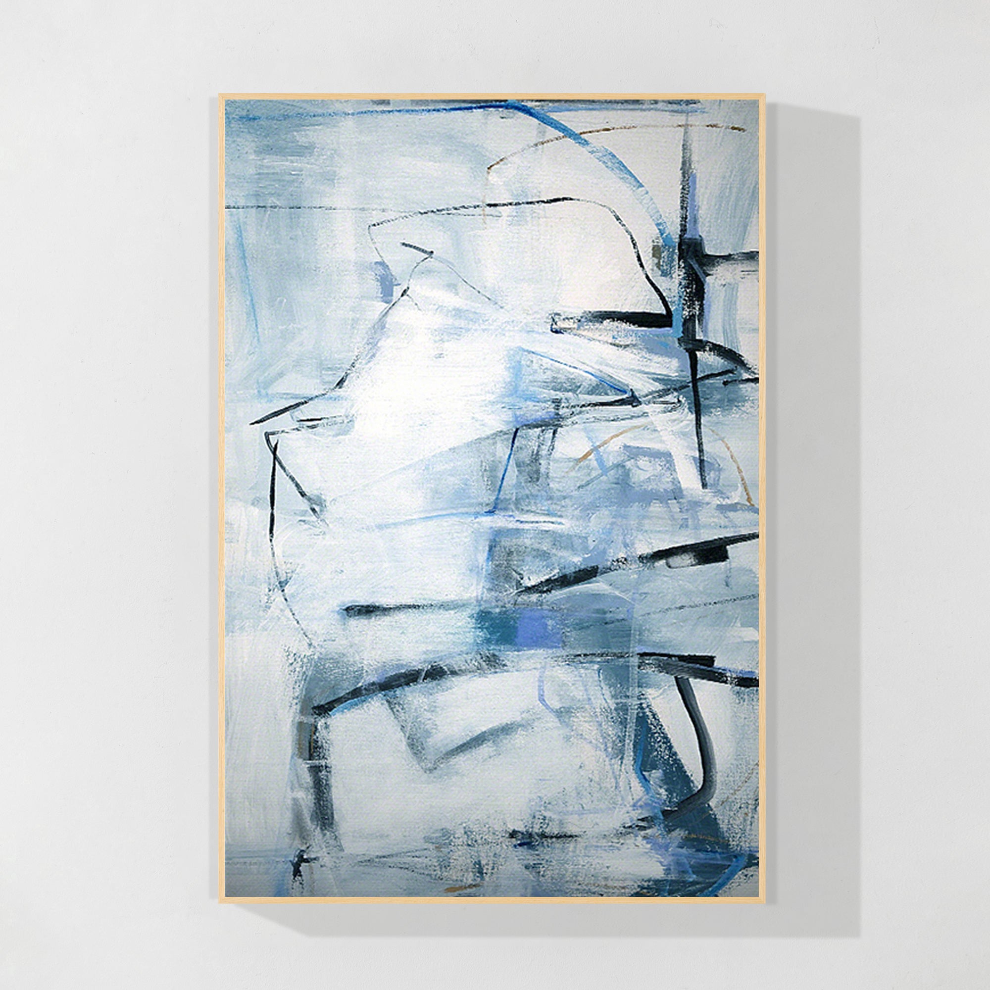 Pale Blue Abstract Painting