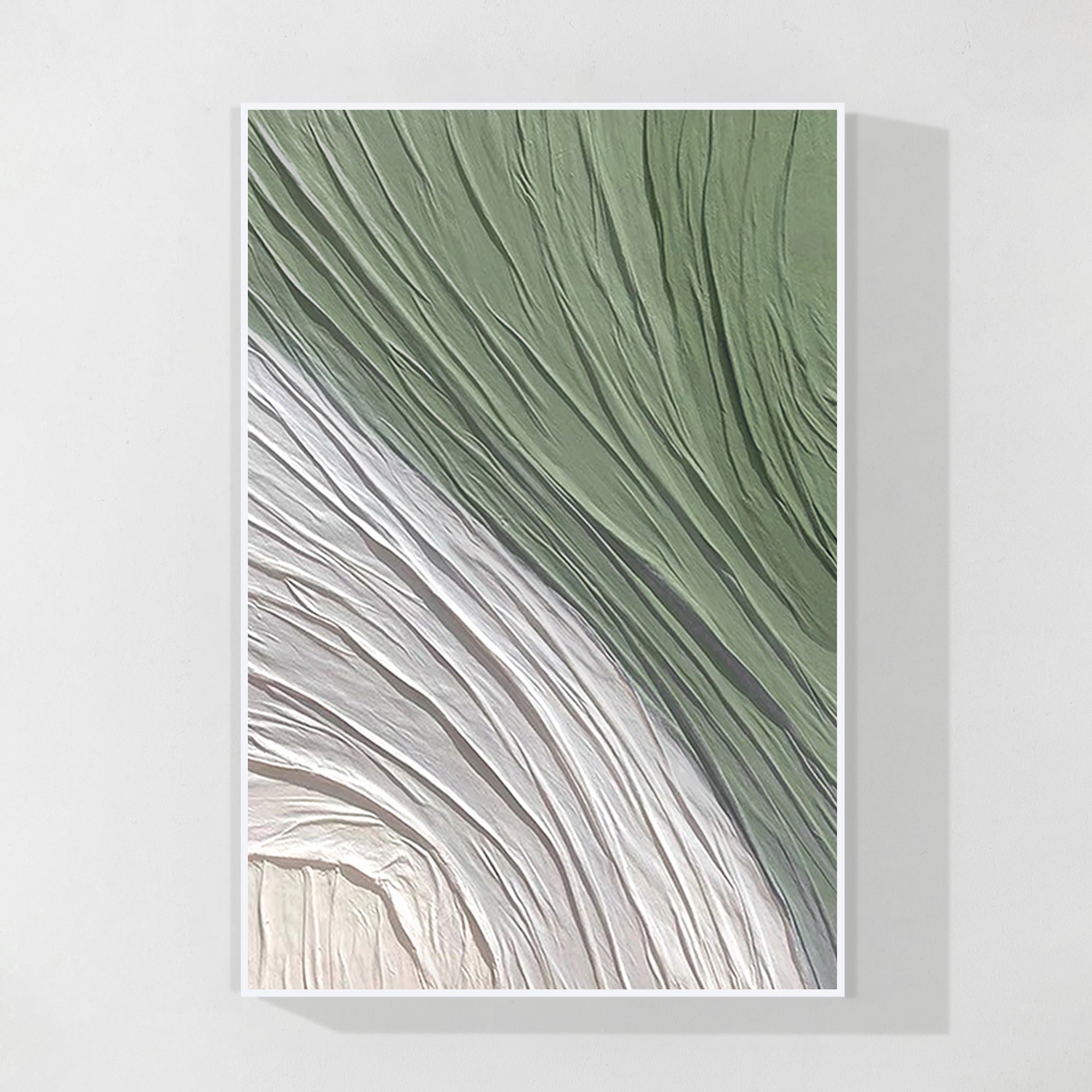 Minimalist Olive Green Textured Wall Art