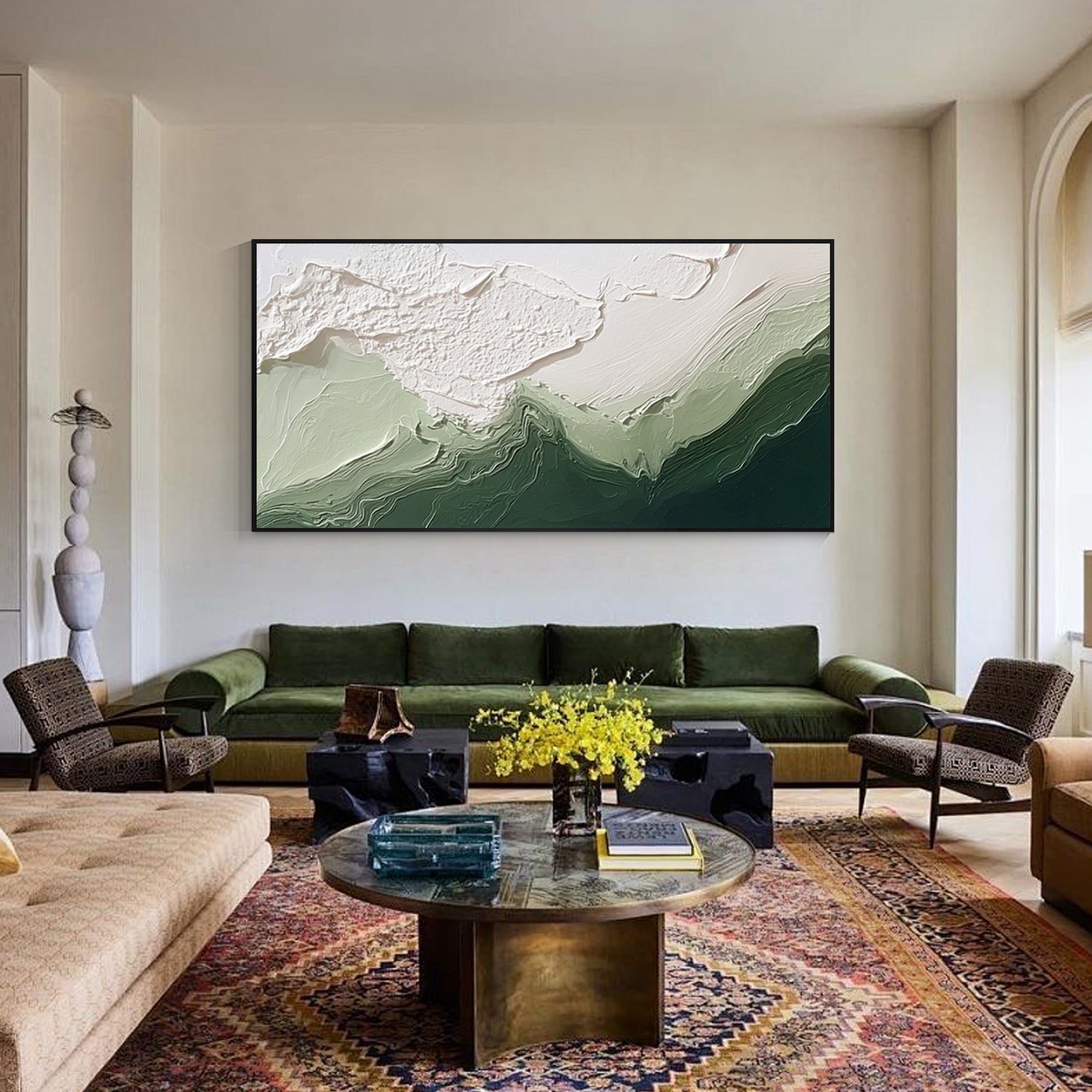 Peinture de vague minimaliste pour salon