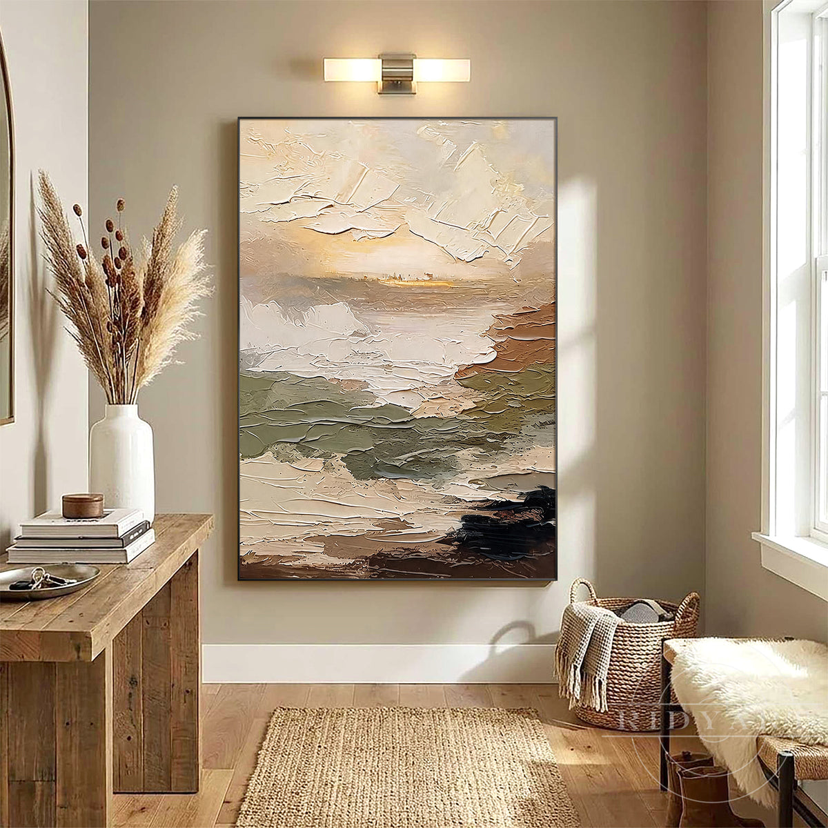 Contemporary abstract canvas painting for bedroom living room and office décor