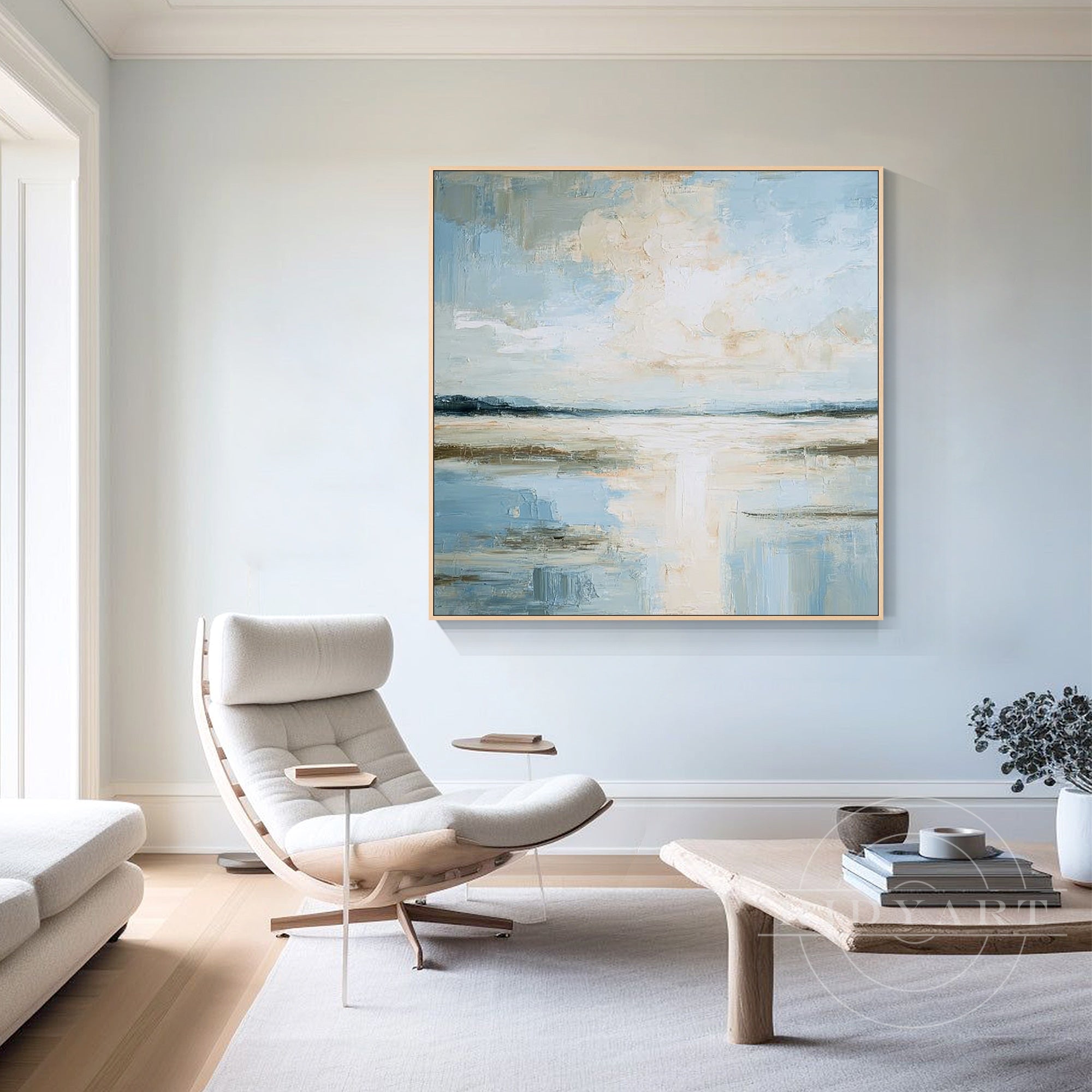 large modern coastal abstract painting