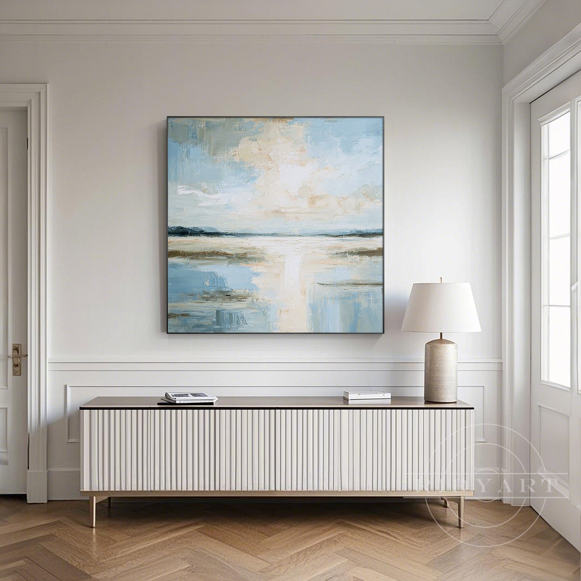 original abstract ocean sunrise artwork