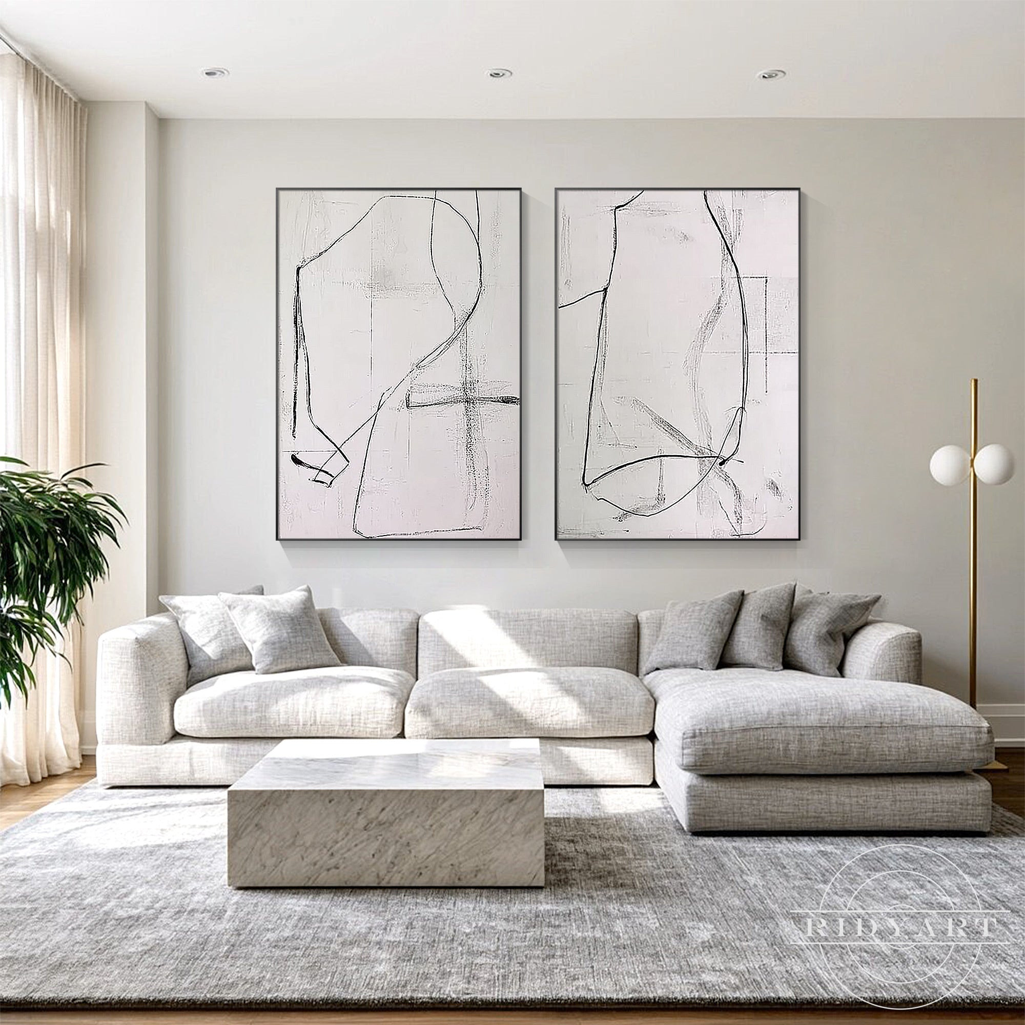 Wabi sabi inspired minimalist wall art for living room and bedroom decor