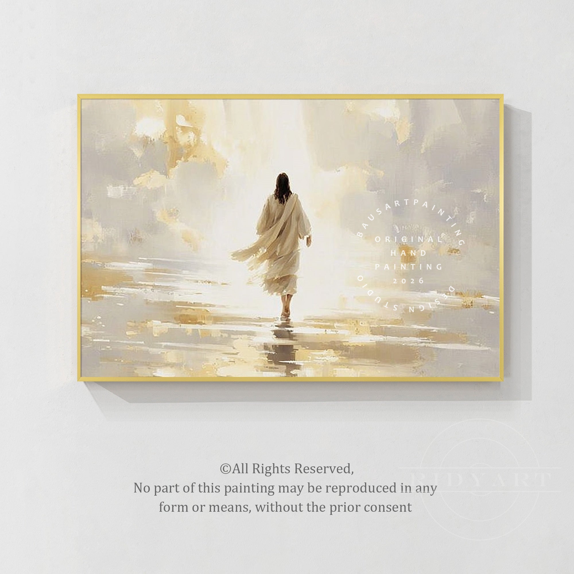 Inspirational Jesus Christ walking painting large wall decor