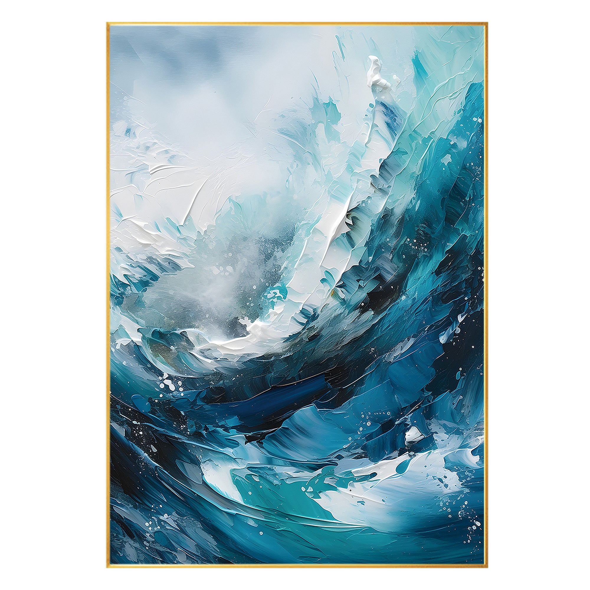 Teal Blue Textured Art