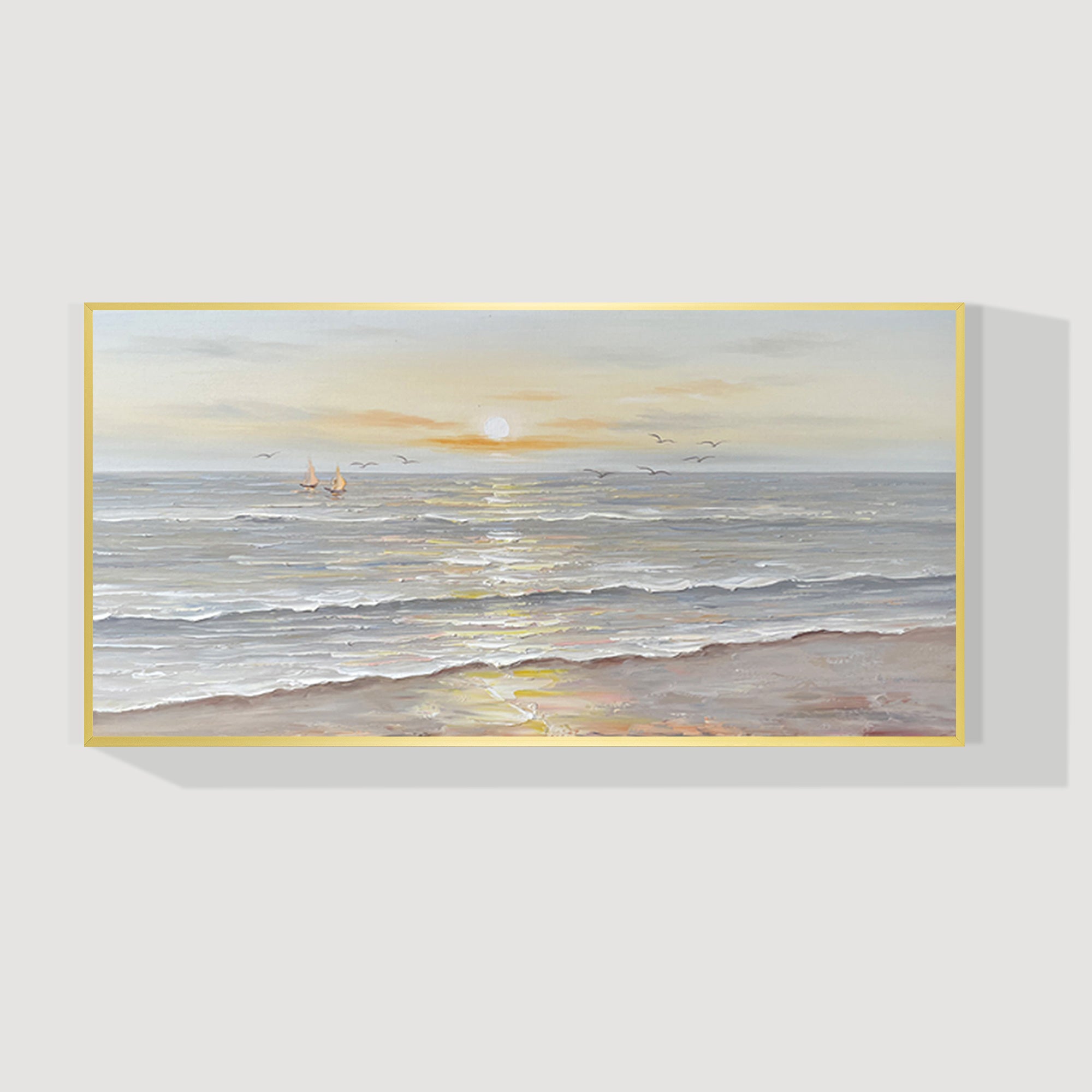 Coastal Sunset Landscape Oil Painting