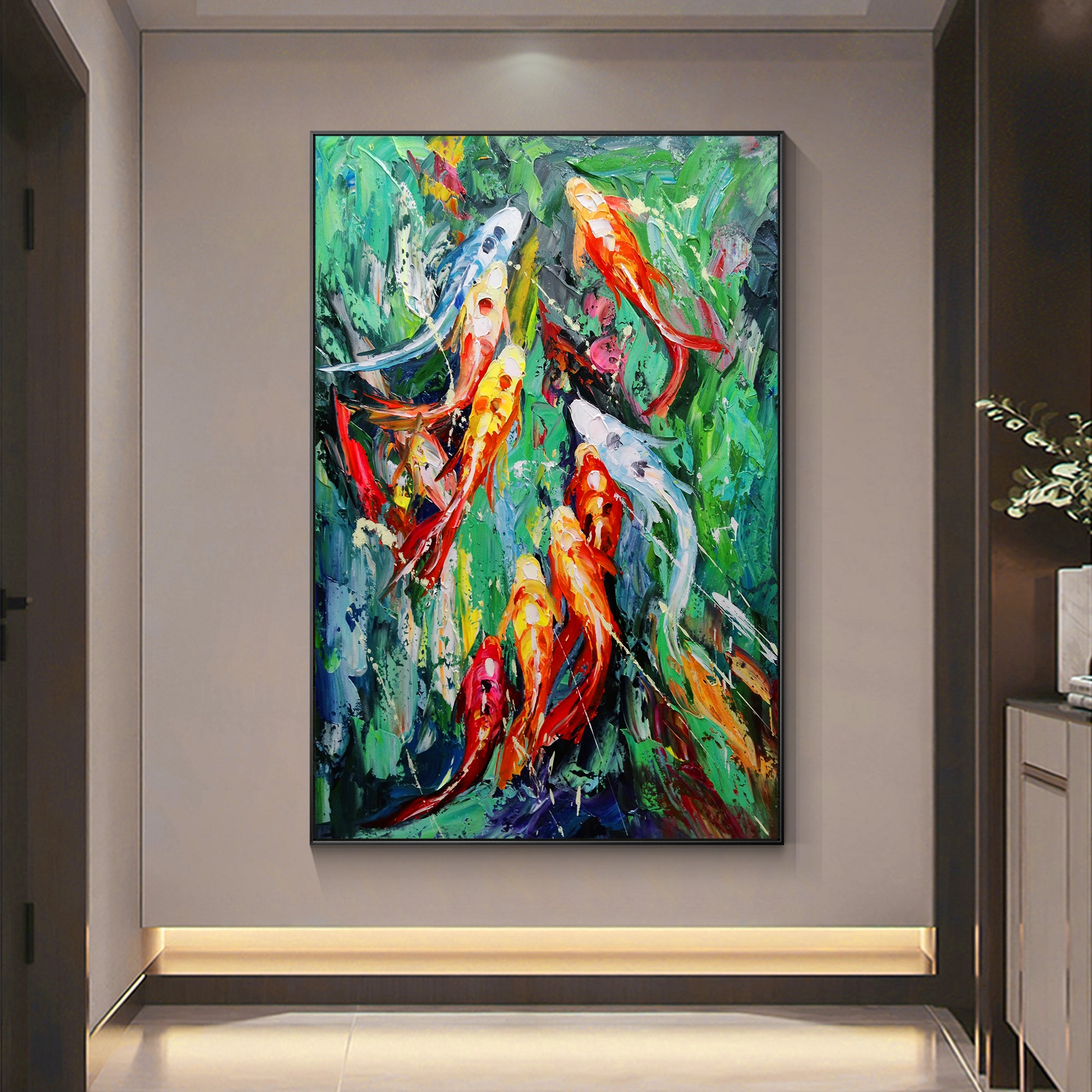 Colorful KOI Fish Painting Zen Art