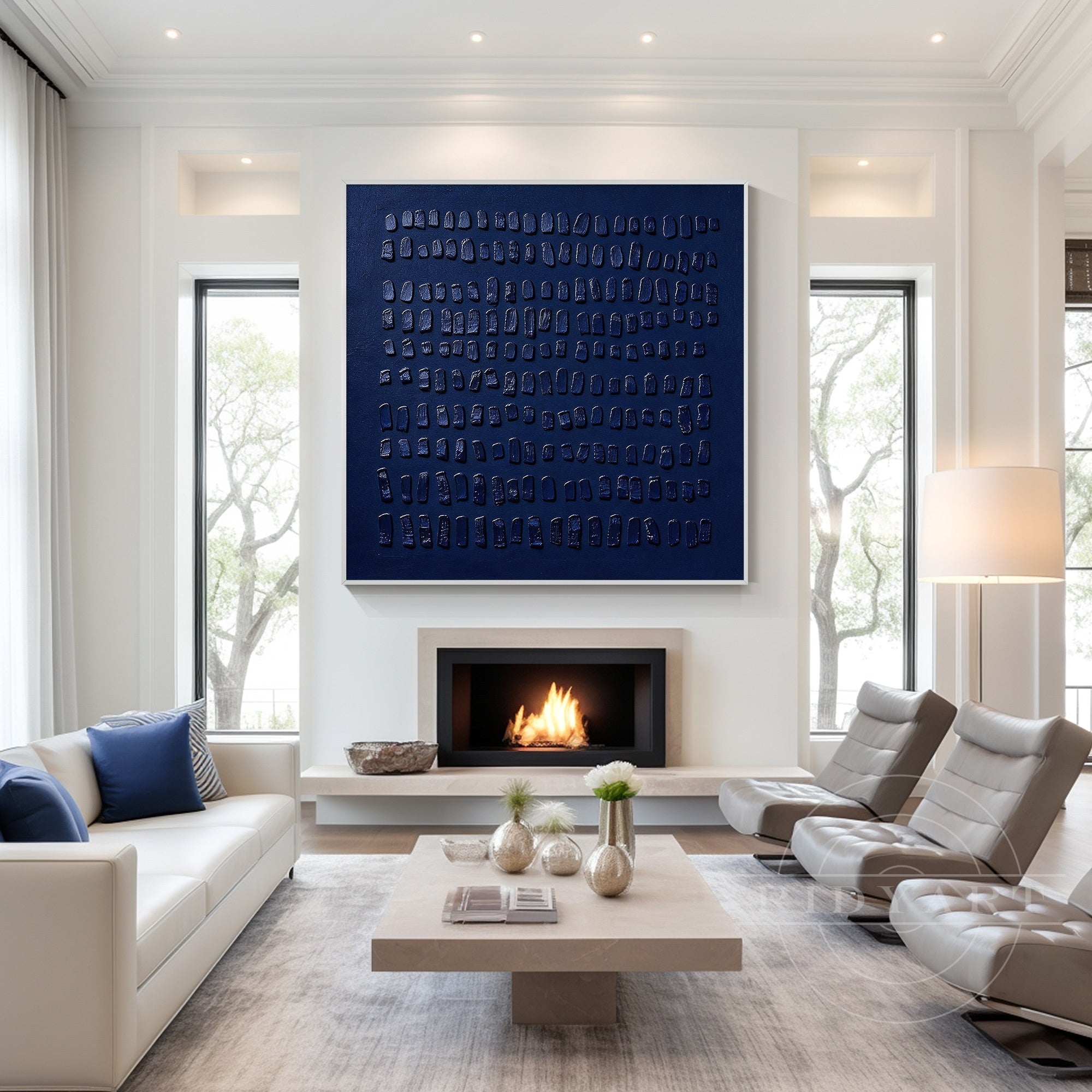 Abstract raised texture canvas art for living room