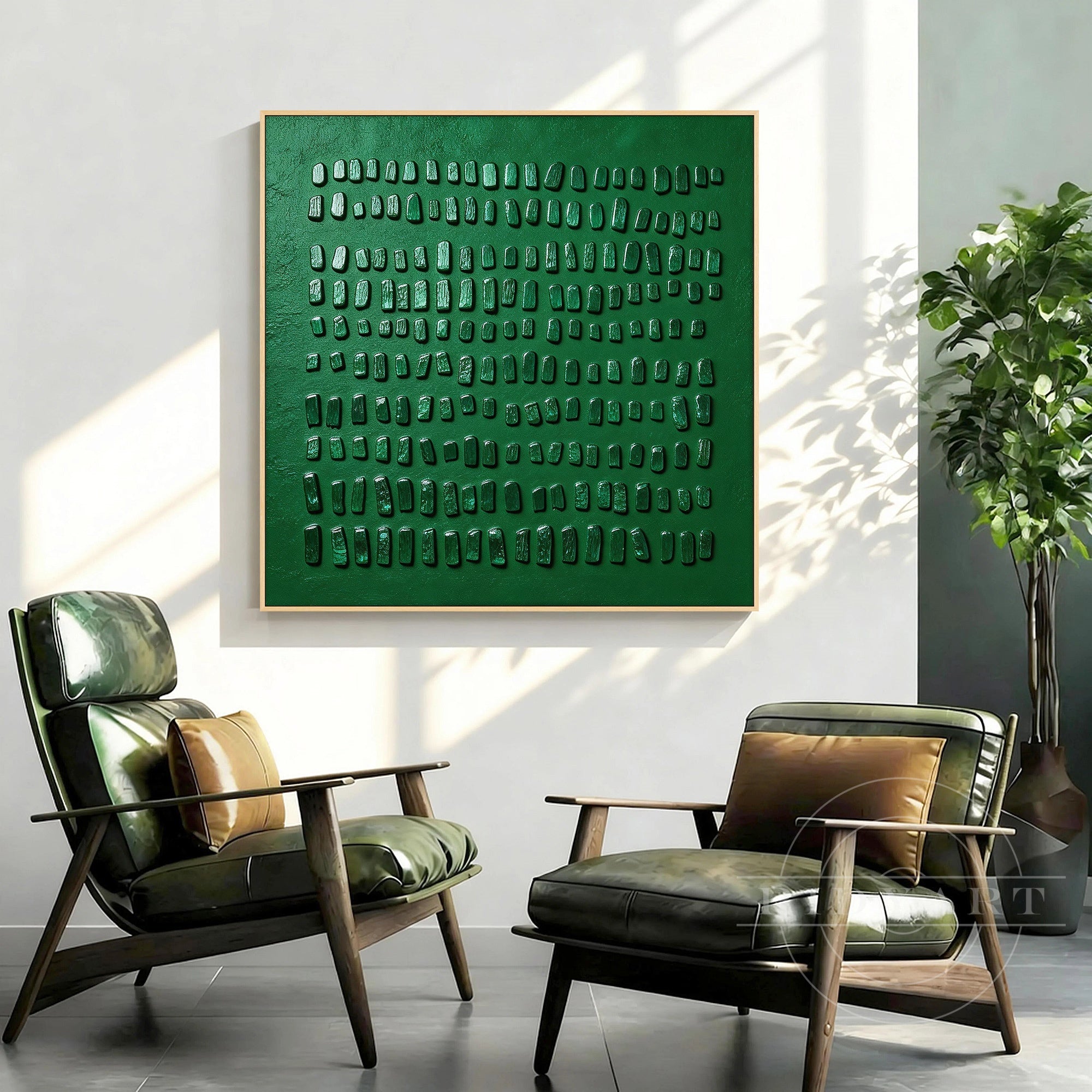 Contemporary textured painting with handmade details