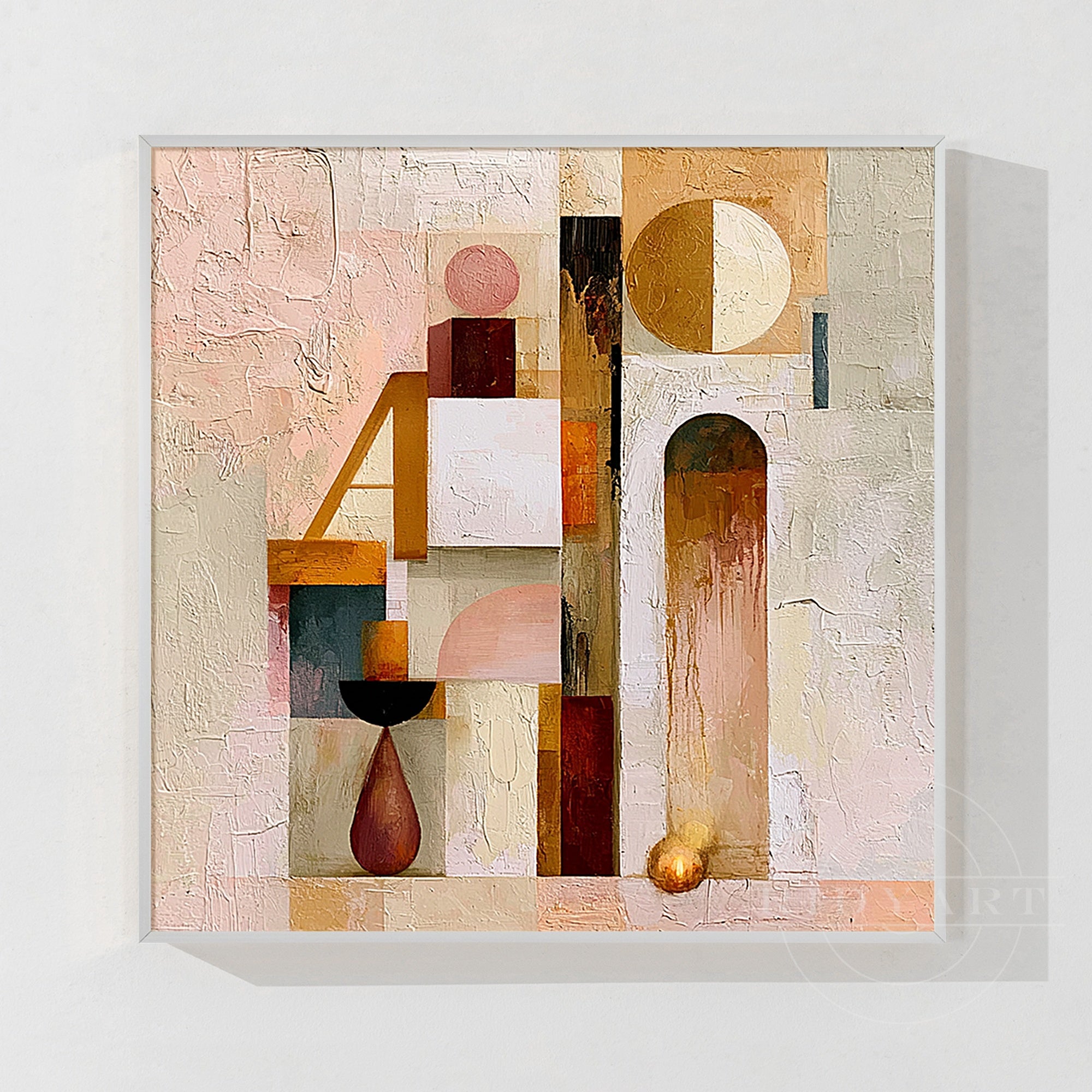 Japandi style modern abstract geometric decor.
