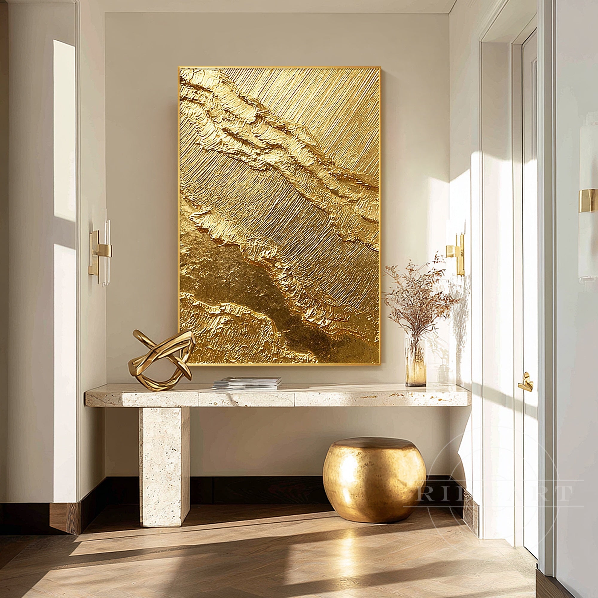 Dimensional gold luxury wall art