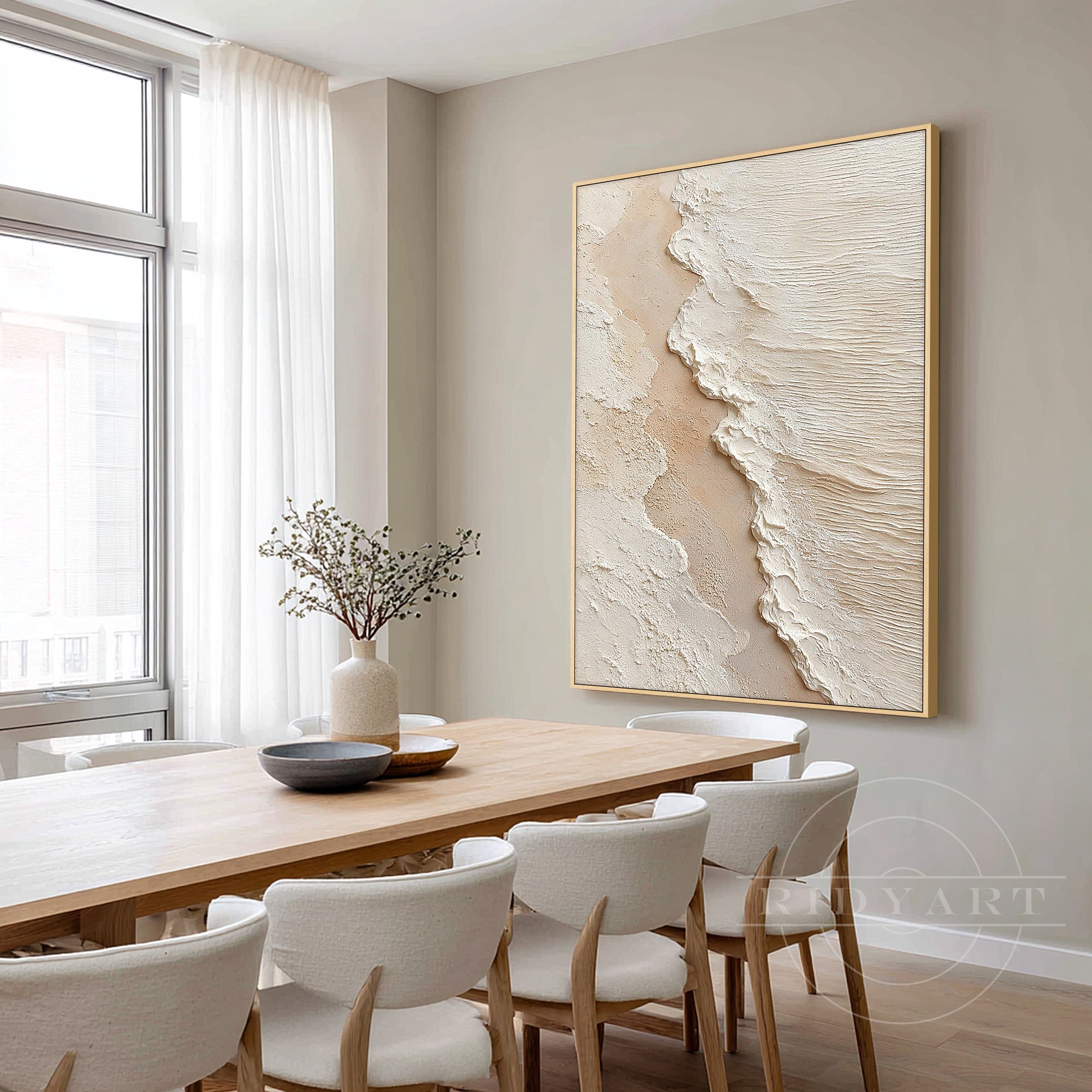 Neutral textured abstract wall art