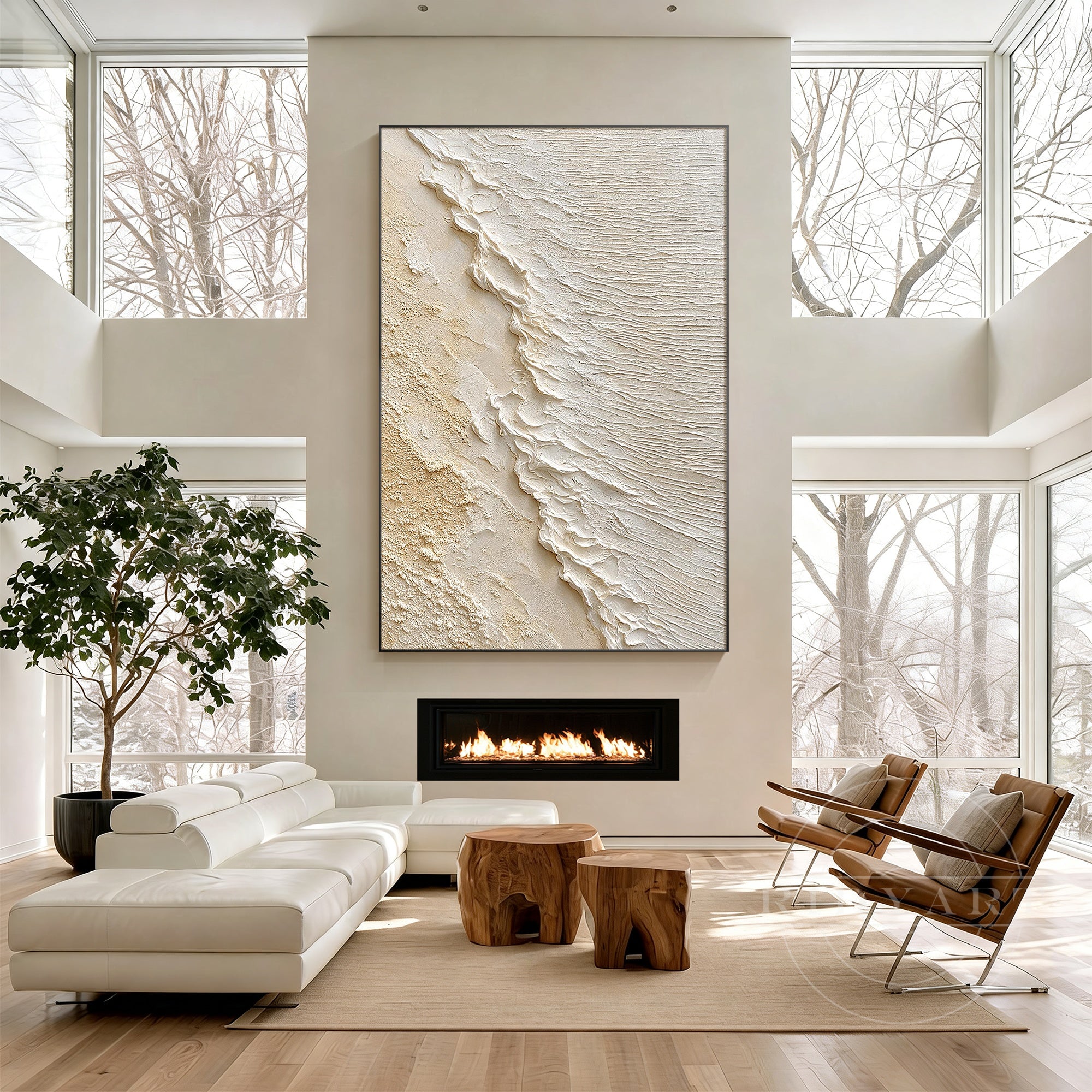 Organic modern coastal artwork