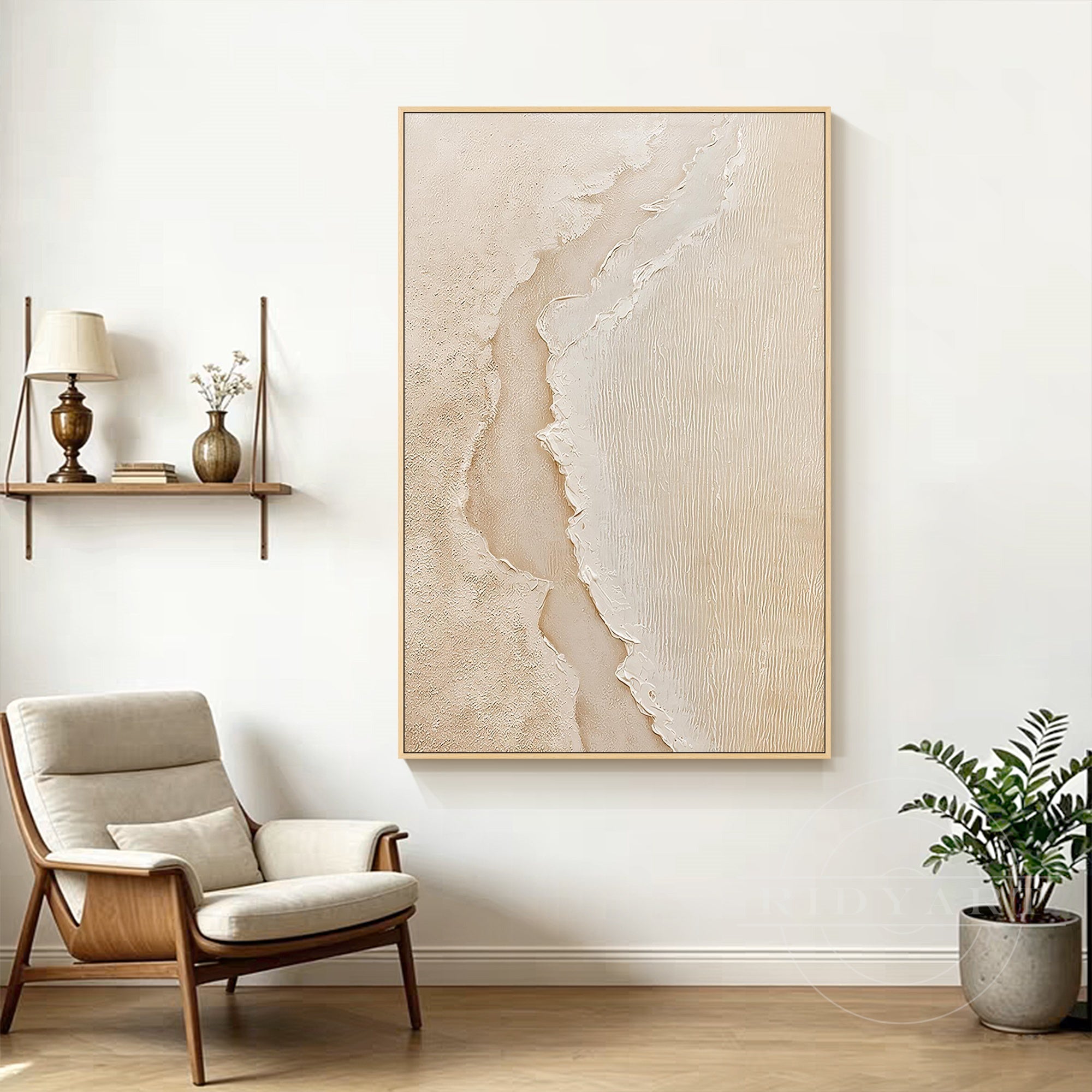 Warm beige shoreline inspired art