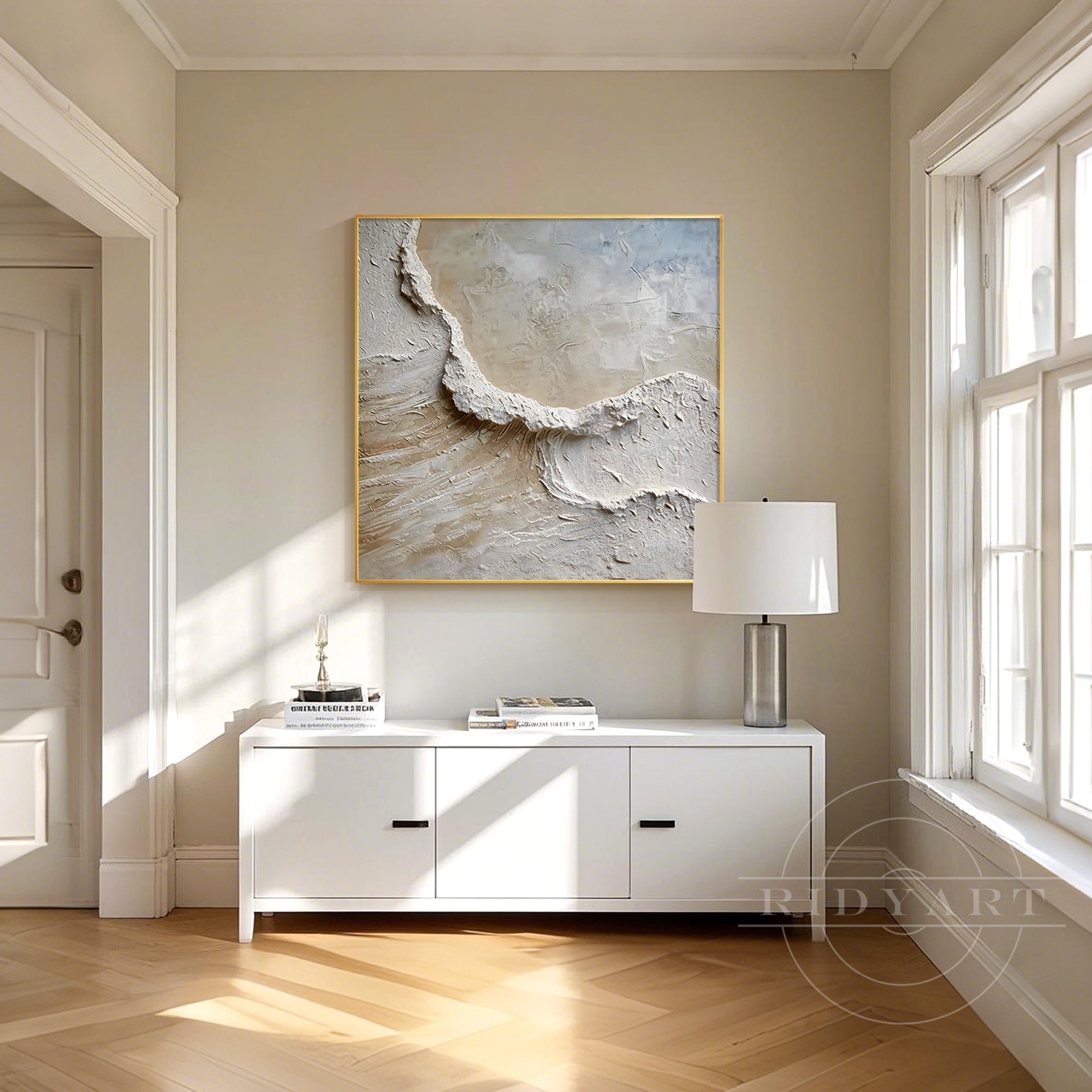 ivory minimalist textured canvas detail