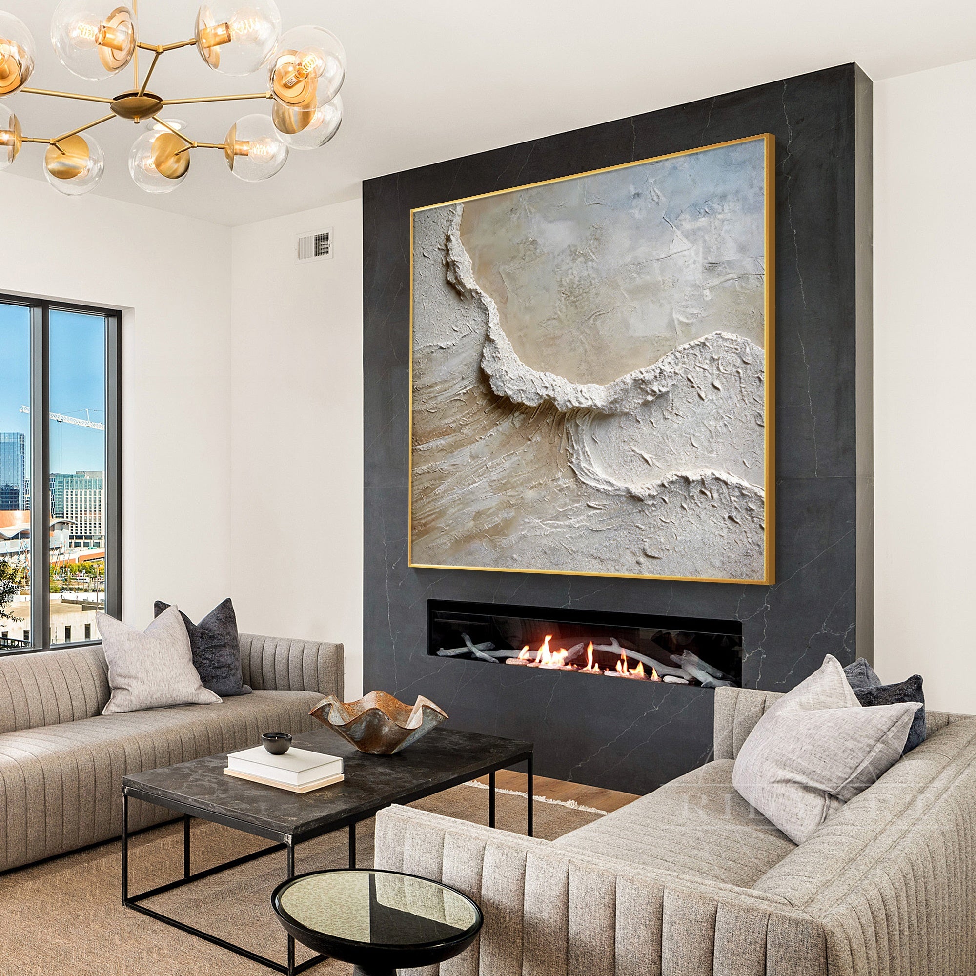 modern handmade textured abstract wall painting