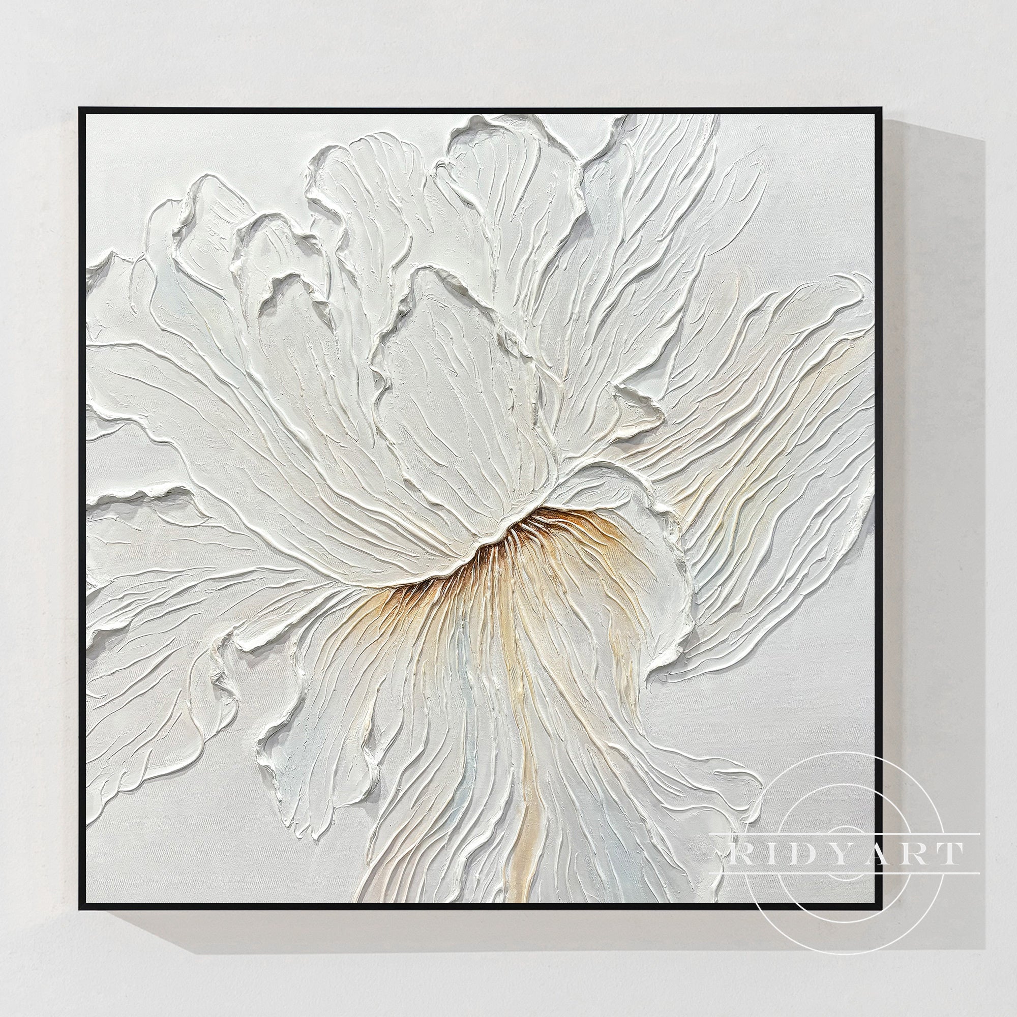White Flower Thick Textured 3D Minimalist Painting