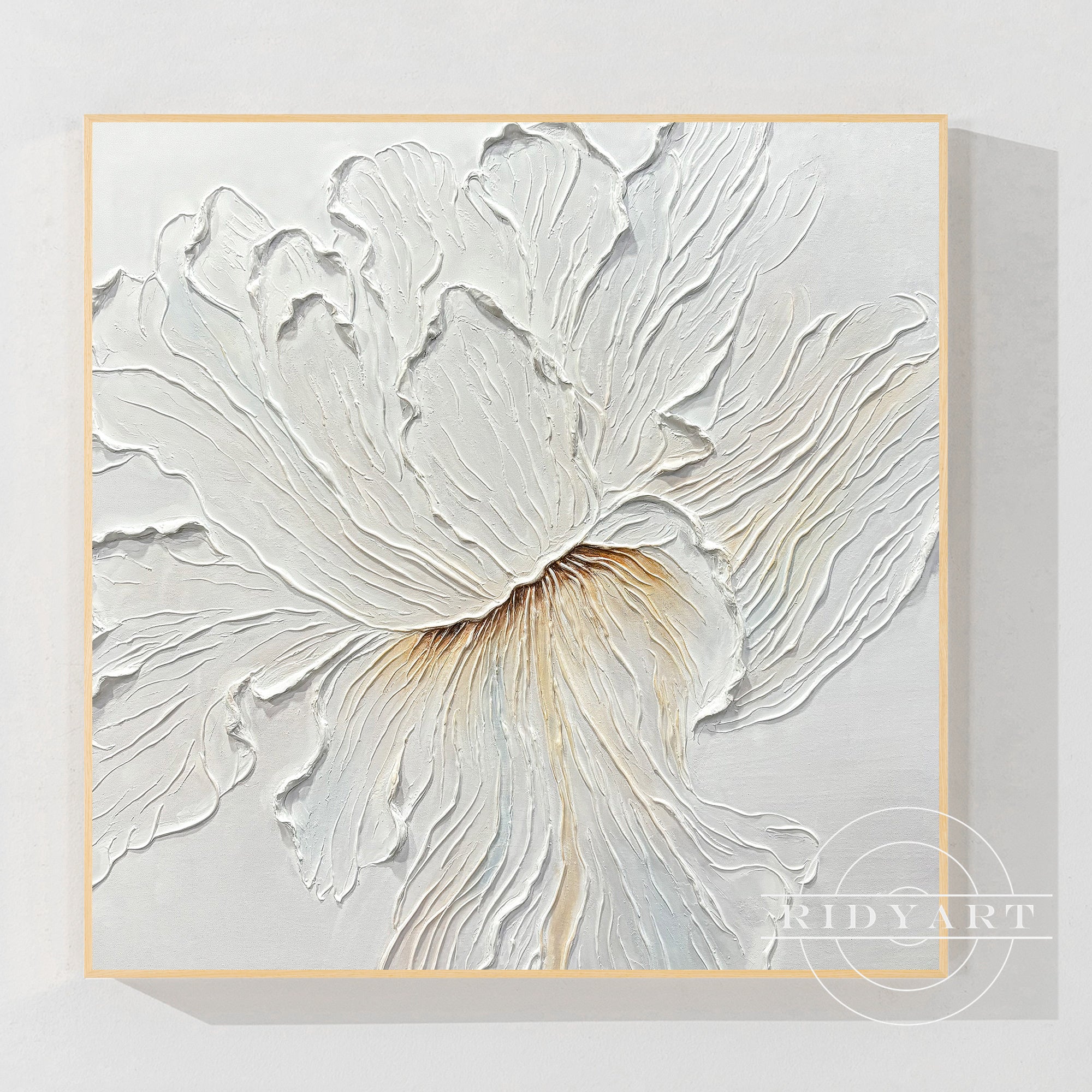 White Flower Thick Textured 3D Minimalist Painting