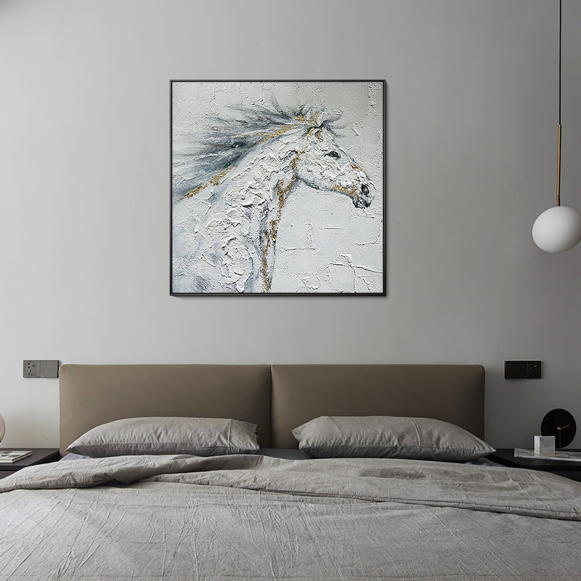 White Horse Painting Original Art