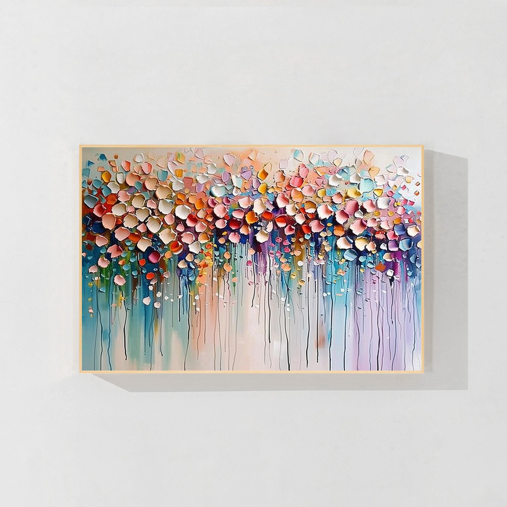 Wildflower 3D textured colorful abstract flowers painting.
