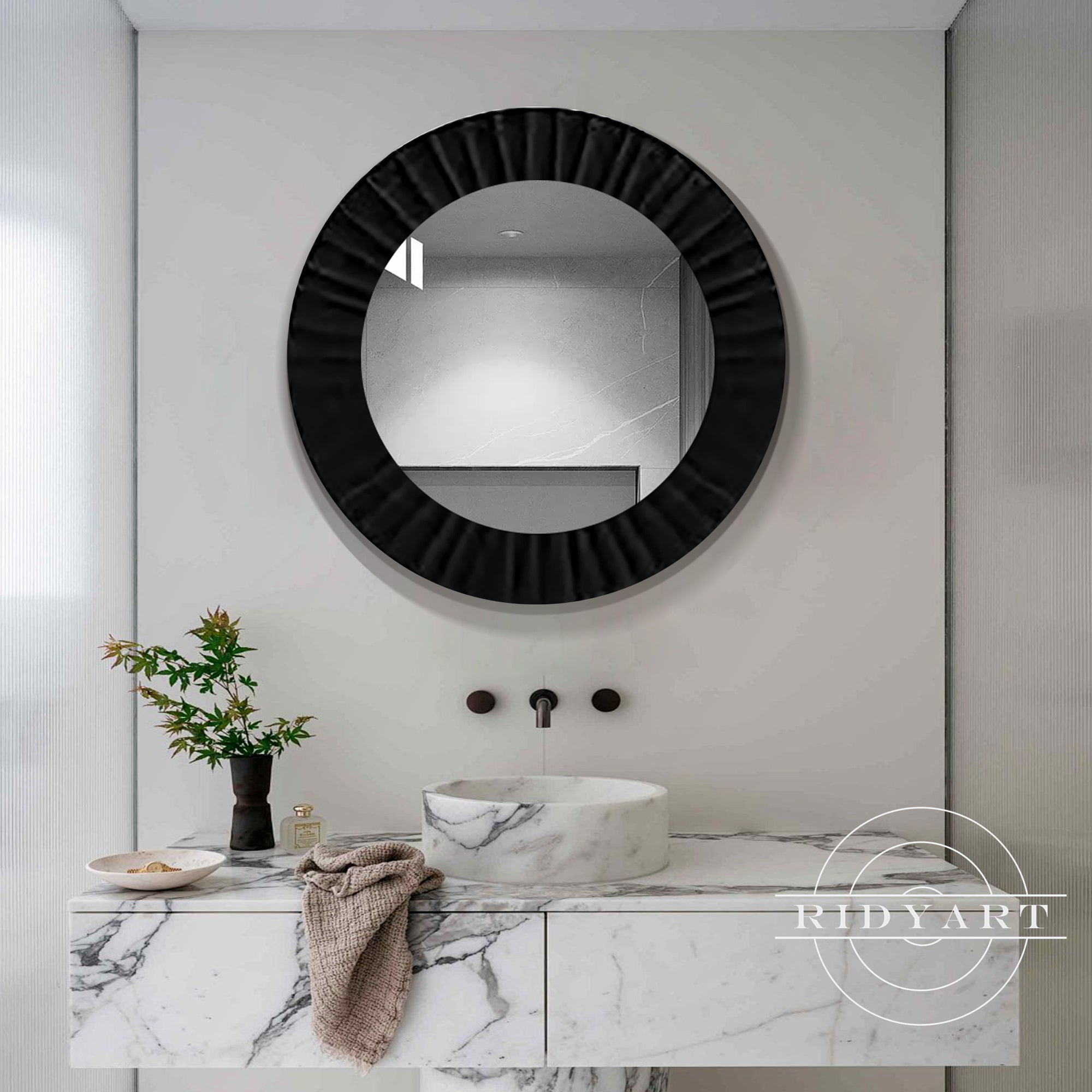 Premium wood-carved mirror wall art for sophisticated décor