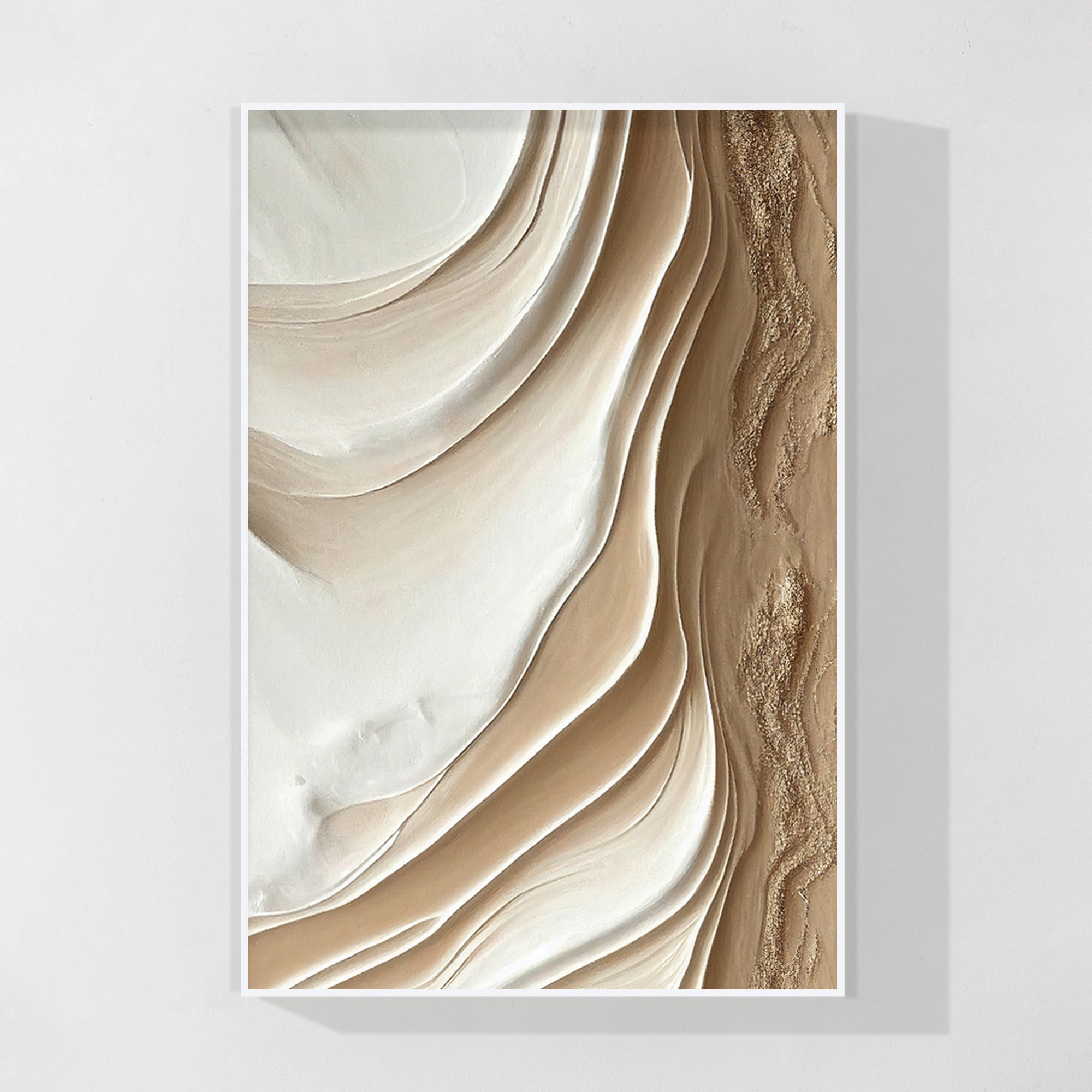 Earth Tone 3D Textured Abstract Ocean Painting