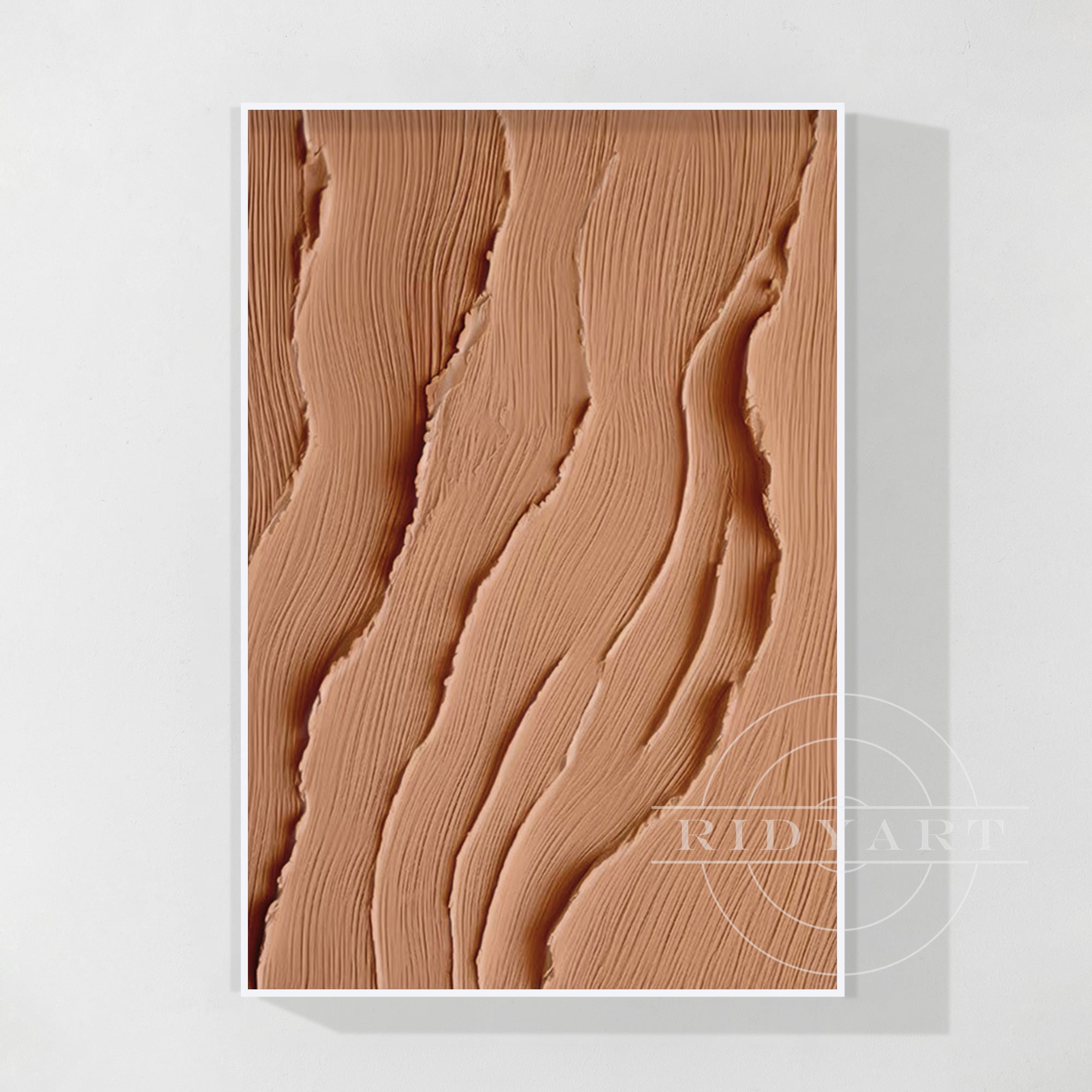 Earth Tone Ocean Painting - Extra Large 3D Wabi Sabi Wall Art