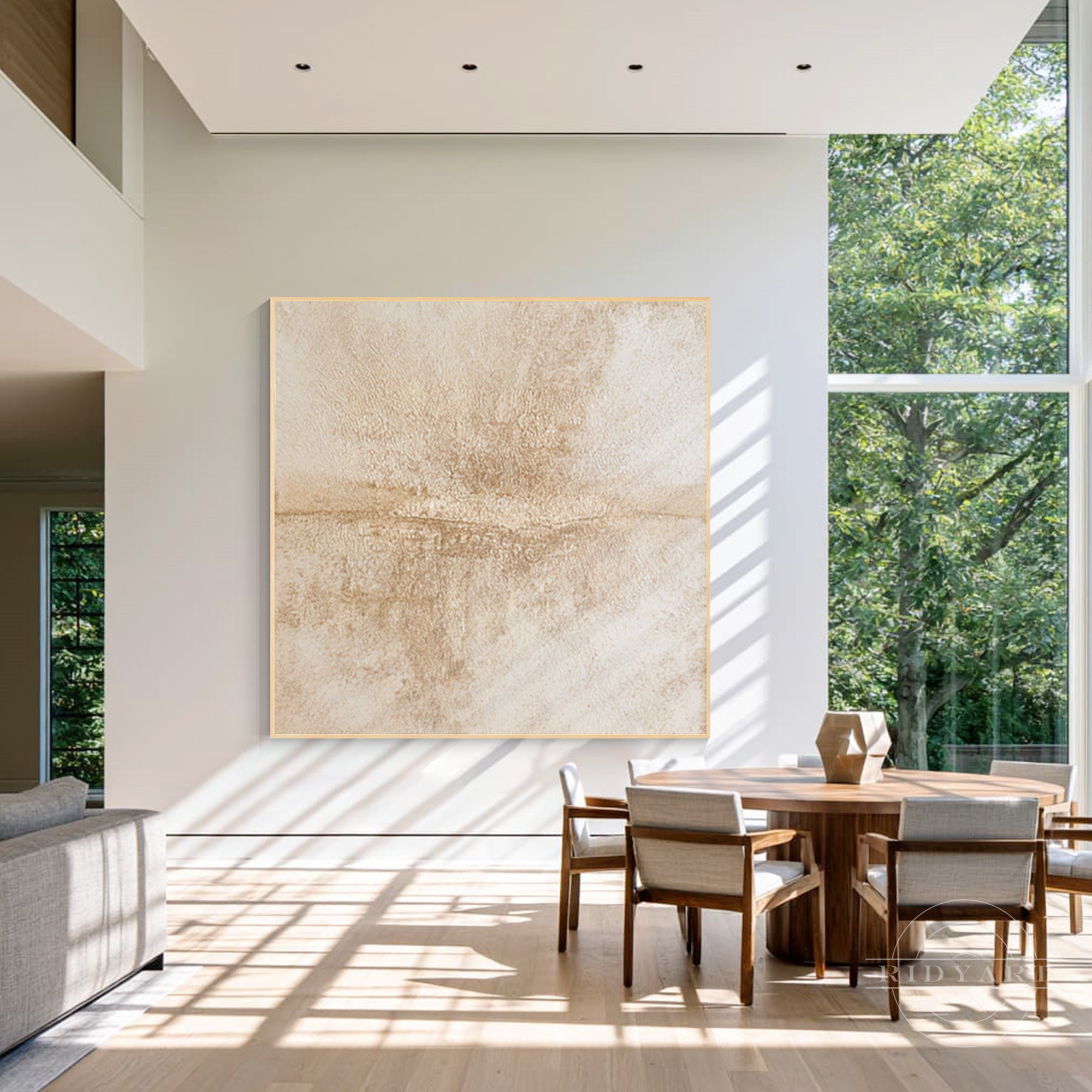 Contemporary square textured canvas art piece as a holiday housewarming gift