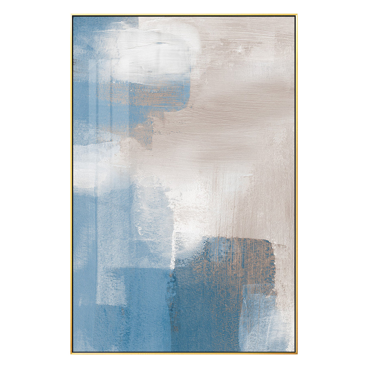 Abstract Blue and Brown Wall Art