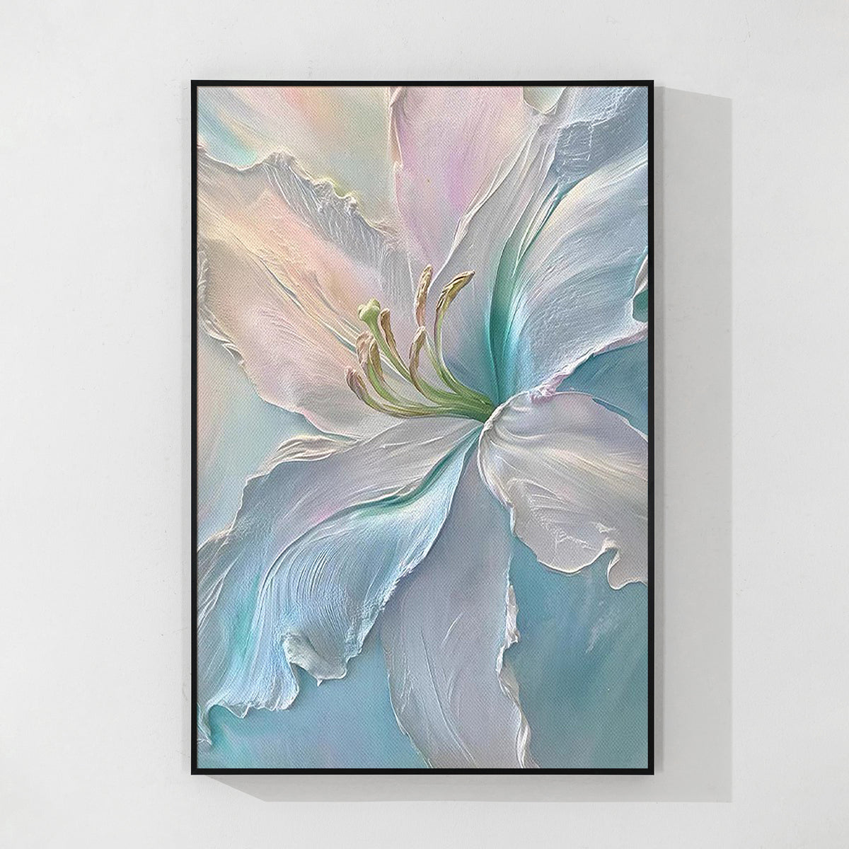 Abstract Blue Purple Lily Flower Wall Art