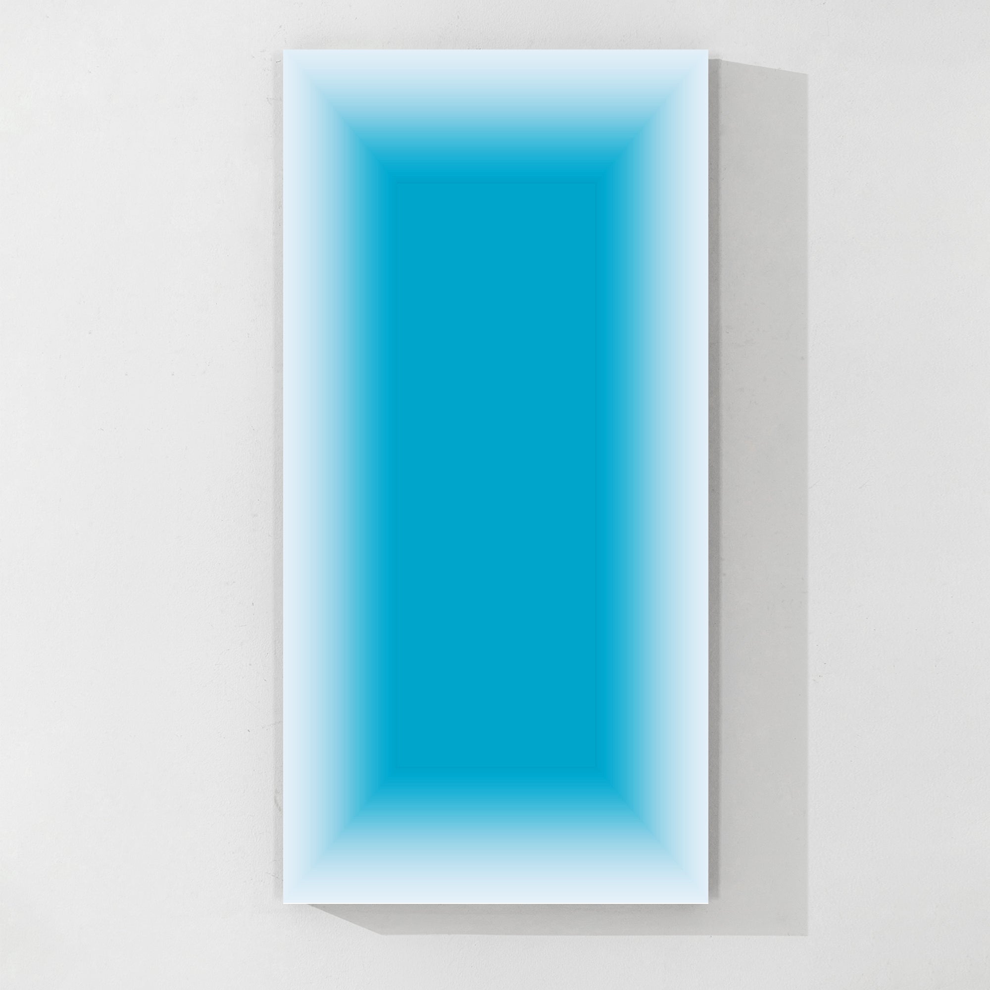 Abstract gradient blue wall art with neon ombre effect